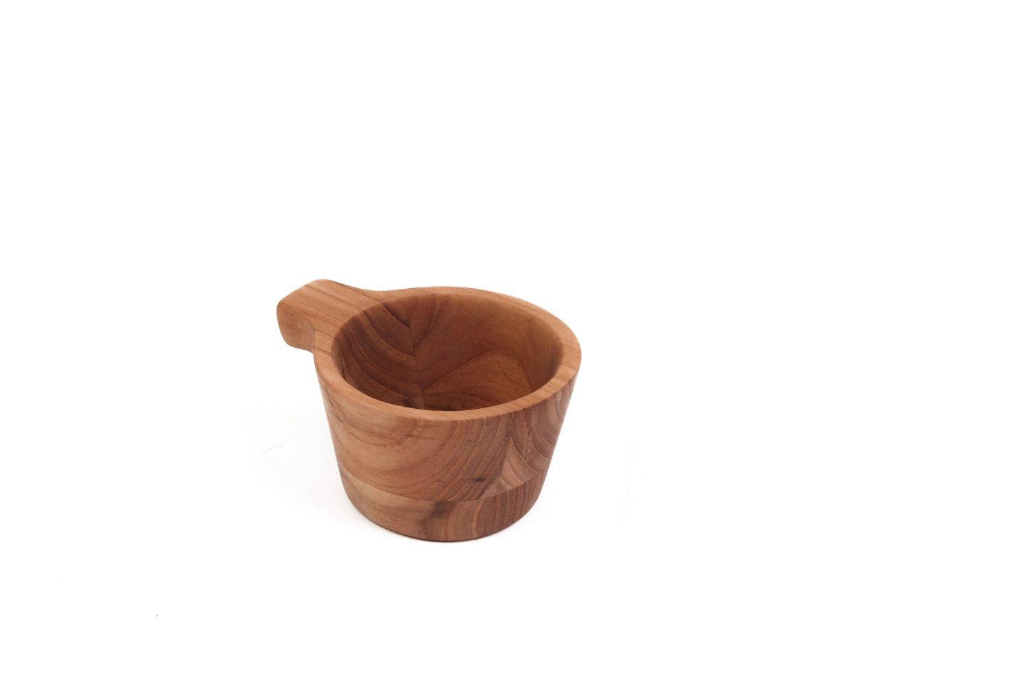 Stilvolles 4er Set aus Teakholz-Tapasschalen, ideal für die Präsentation von Snacks und Tapas. Maße: 8x10x5cm, perfekt für gesellige Abende.