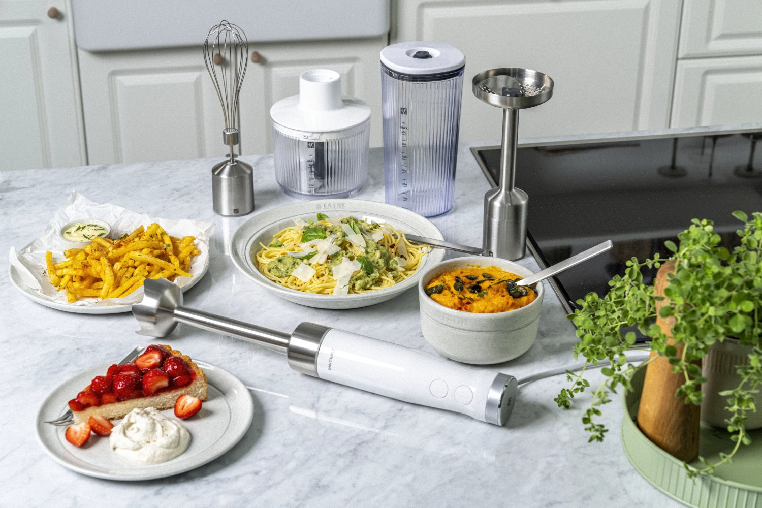 Effizienter Kartoffelstampfer-Aufsatz für den Zwilling Enfinigy, perfekt zum schnellen und einfachen Pürieren von Kartoffeln und Gemüse.