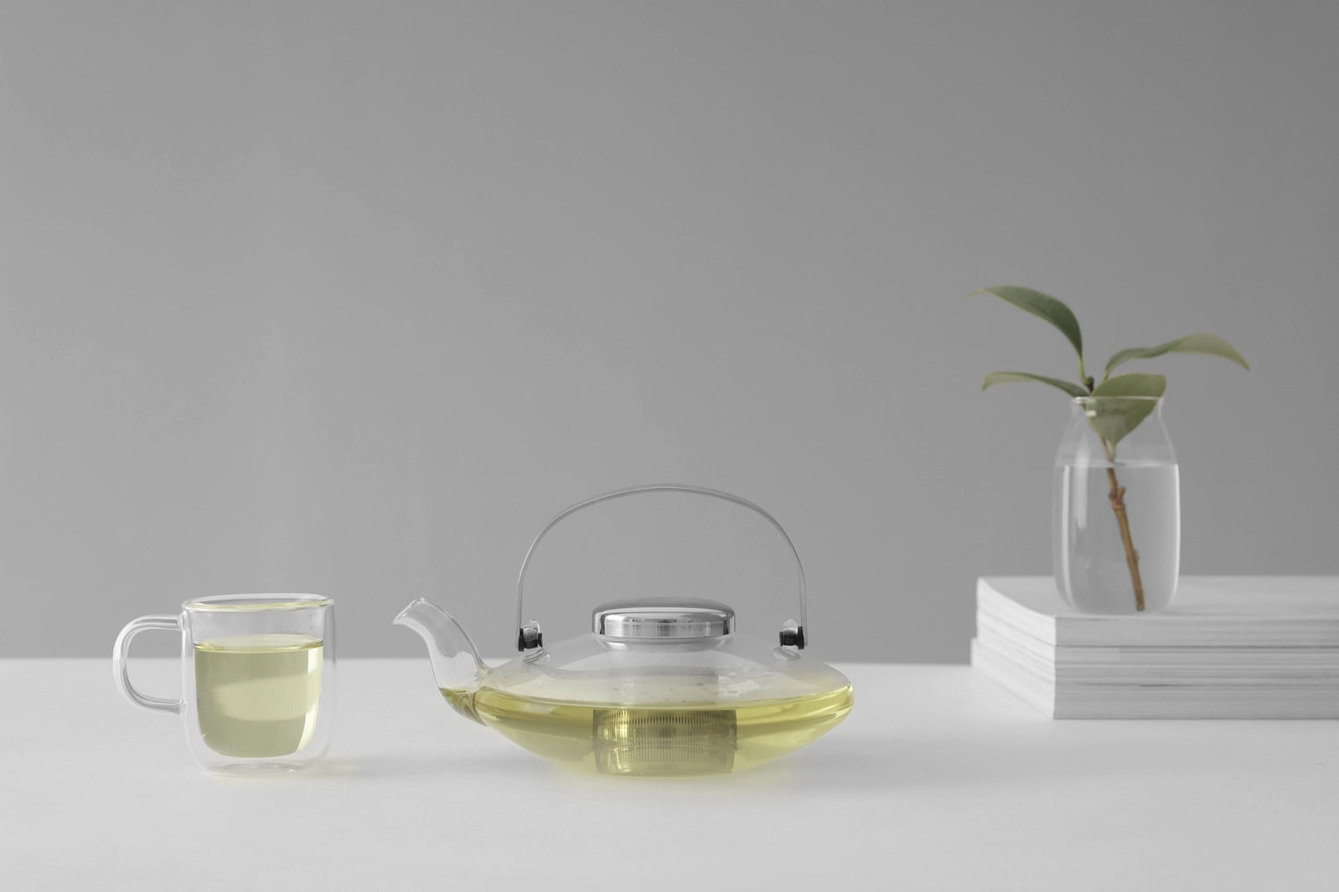 Moderner Teekrug aus klarem Glas mit 0,55 l Volumen, perfekt für die Zubereitung und Präsentation von aromatischem Tee.