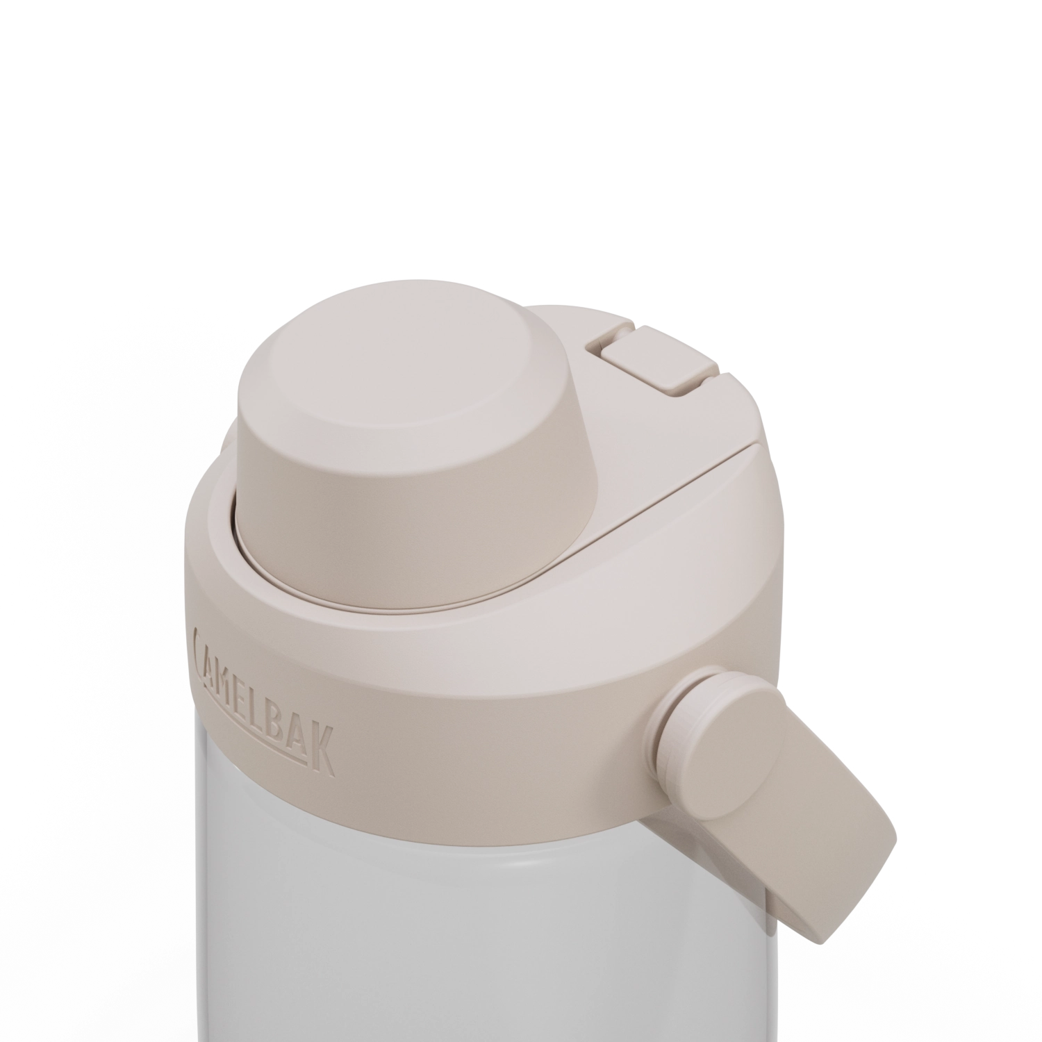Transparente Camelbak Thrive Flip Straw Trinkflasche mit 0,75 l Fassungsvermögen, perfekt für aktive Lebensstile und nachhaltige Hydration.