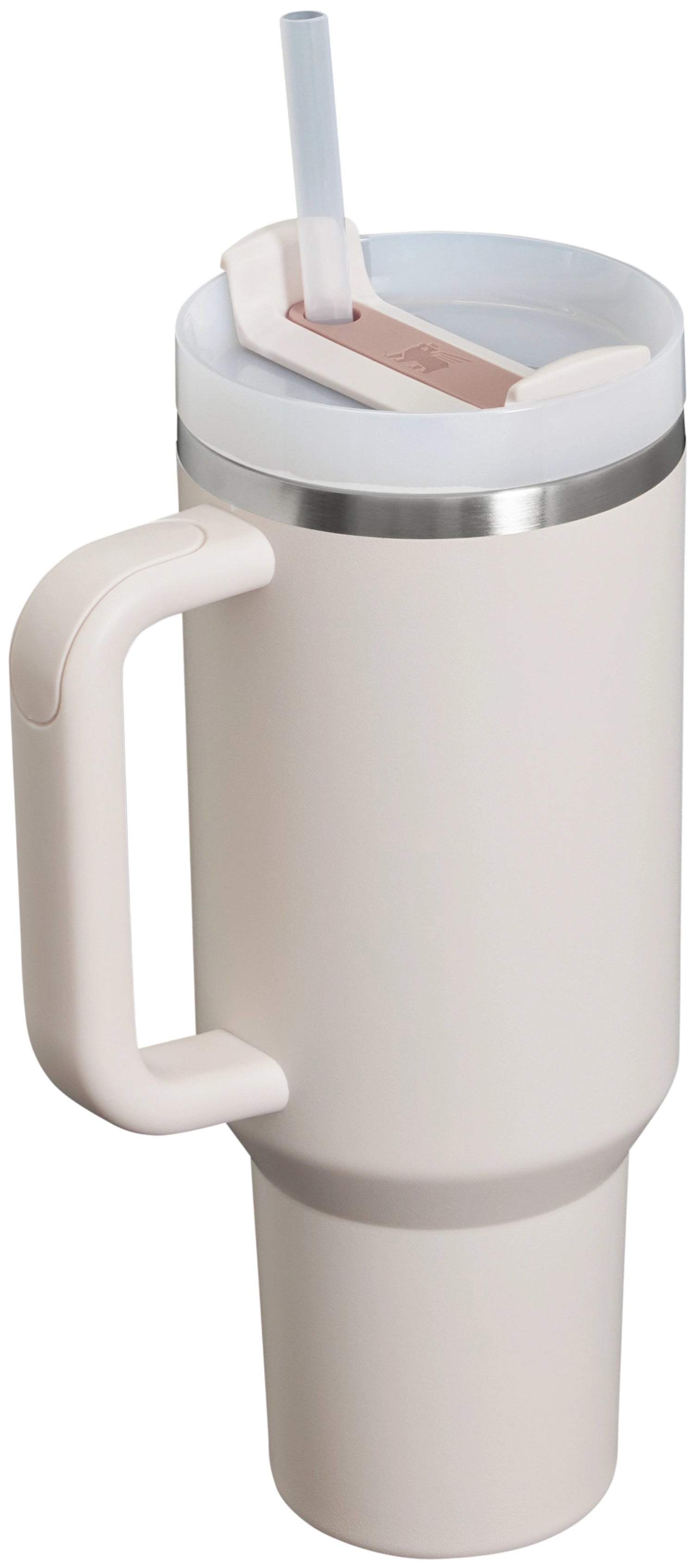 Stylische 1,18 l Quencher FlowState Trinkflasche von Stanley in zartem Rosé, ideal für unterwegs und für den täglichen Durstlöscher.