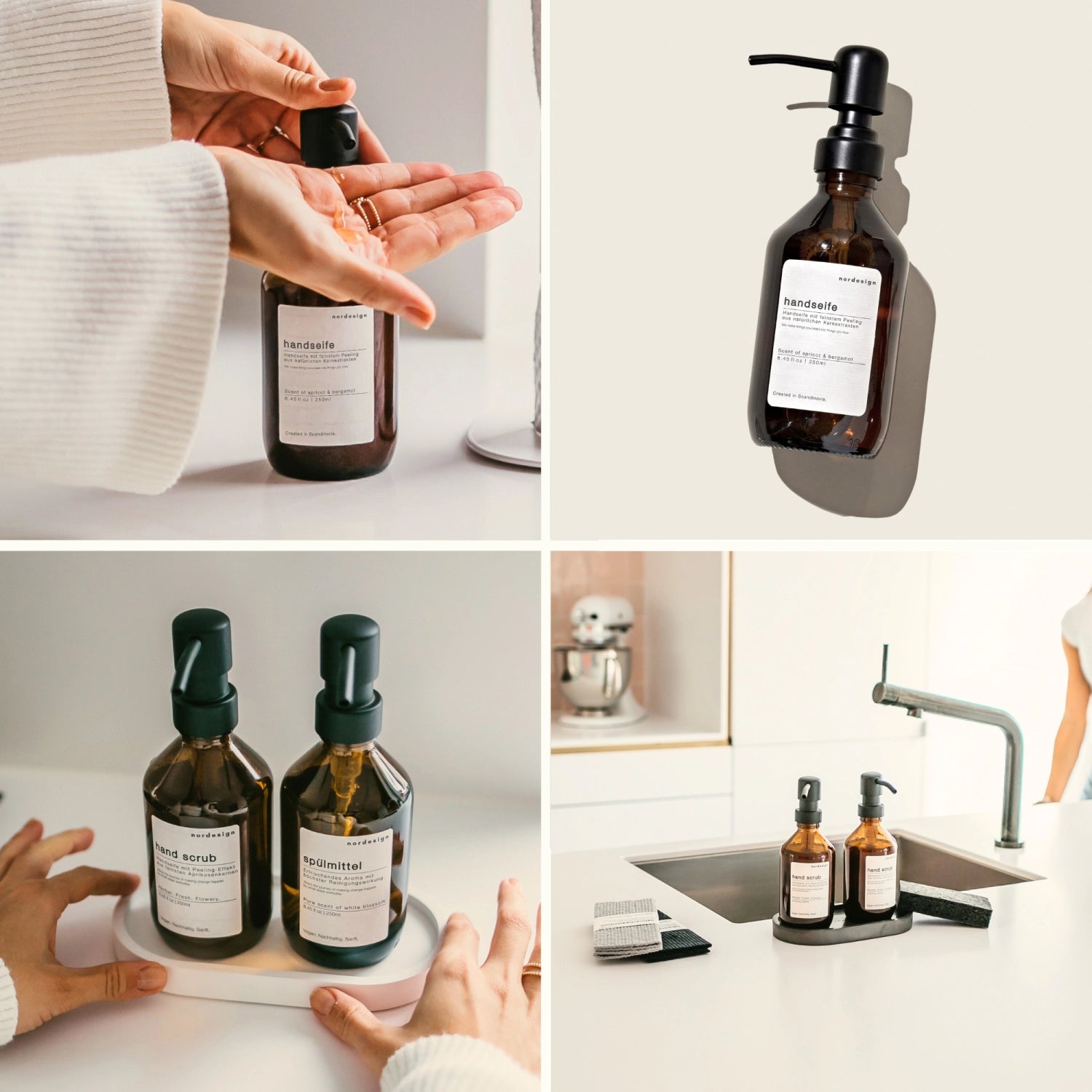 Elegante Handseife mit Lavendelduft im praktischen 250ml Pumpspender von Nordesign, ideal für eine wohltuende und pflegende Handreinigung.