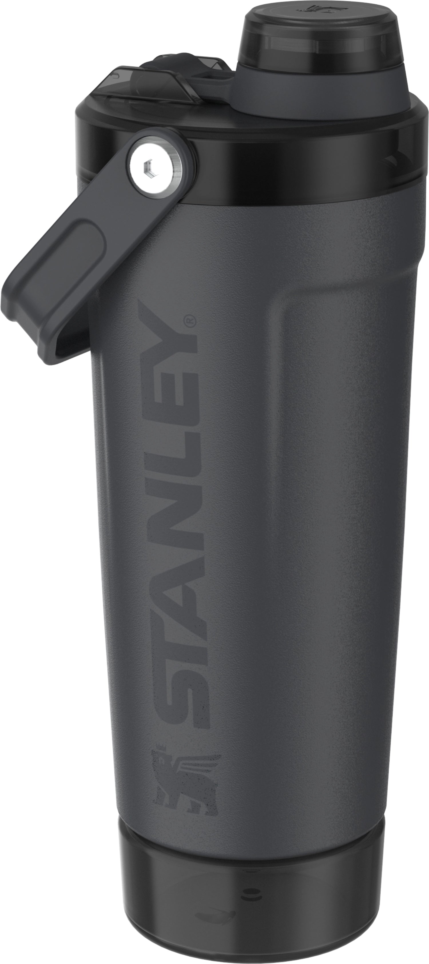 Moderner Vitalize Shaker in edlem Schwarz, 0.6l, perfekt für Sport und Alltag. Robuste Trinkflasche von Stanley für aktive Lebensstile.