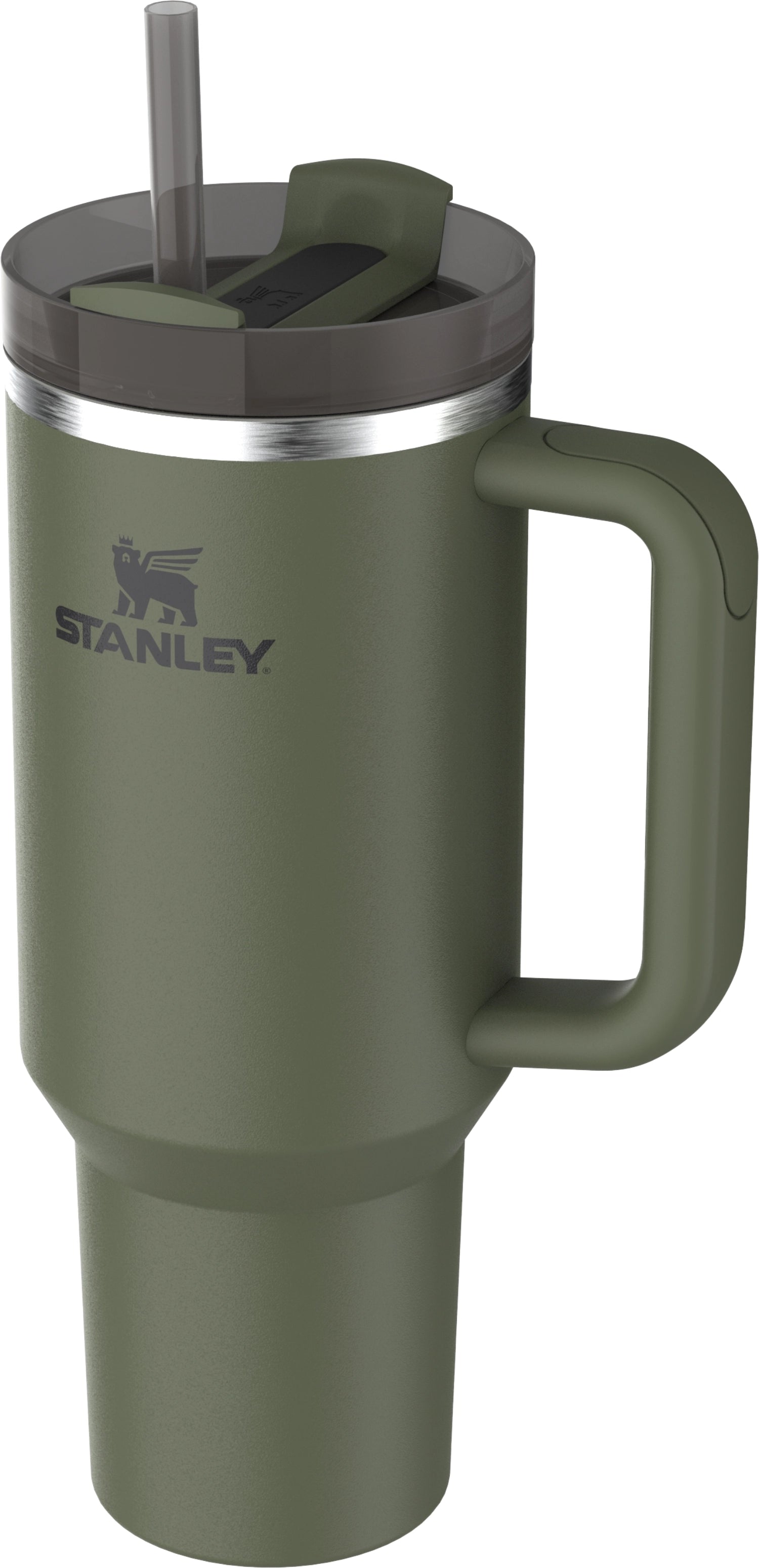 Stylische Stanley Trinkflasche Quencher FlowState 1.18l in getrocknetem Kieferngrün, ideal für unterwegs und umweltfreundlich.