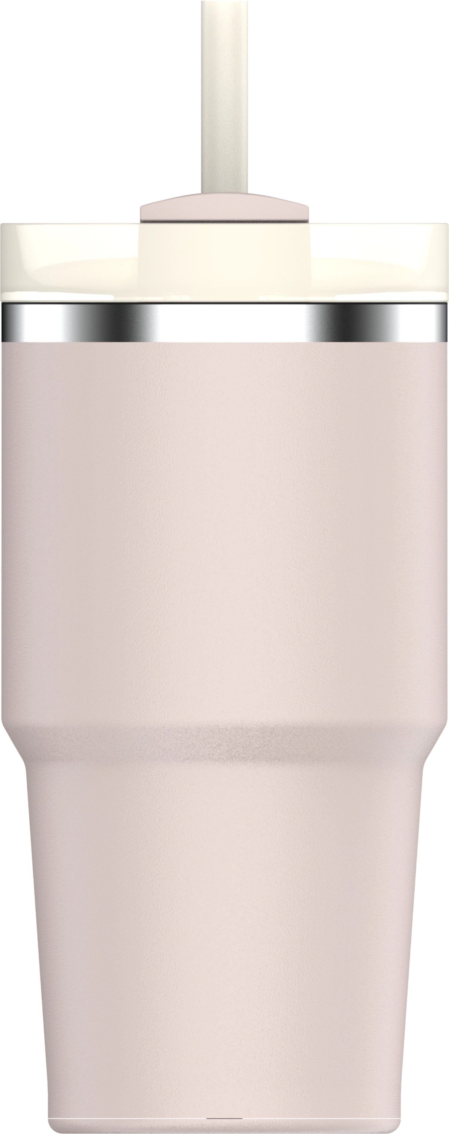 Elegante 0.6l Trinkflasche Quencher FlowState von Stanley in sanftem Roséquarz, perfekt für aktive Lebensstile und nachhaltigen Genuss.
