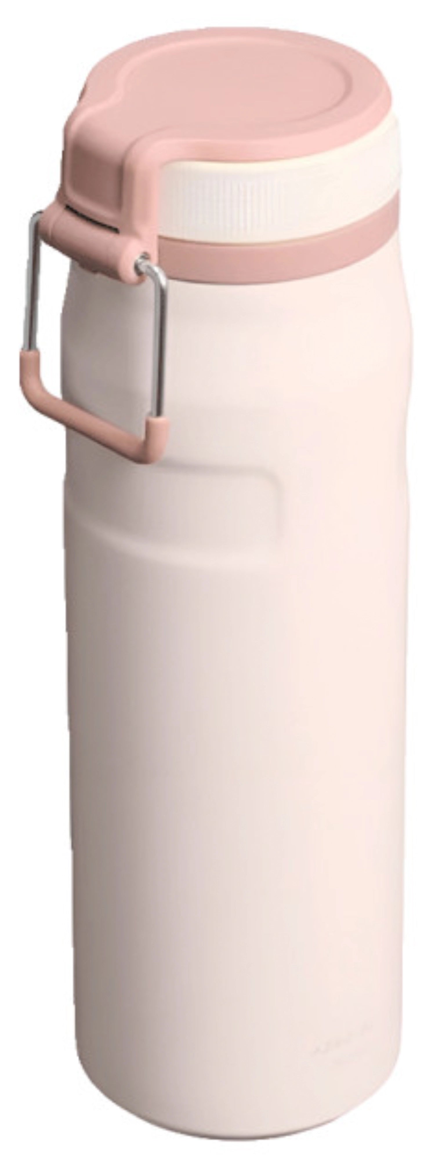 Stylische IceFlow Twist Flip Flasche in zartem Rose Quartz, ideal für unterwegs. Perfekt für kalte Getränke und umweltfreundlich.