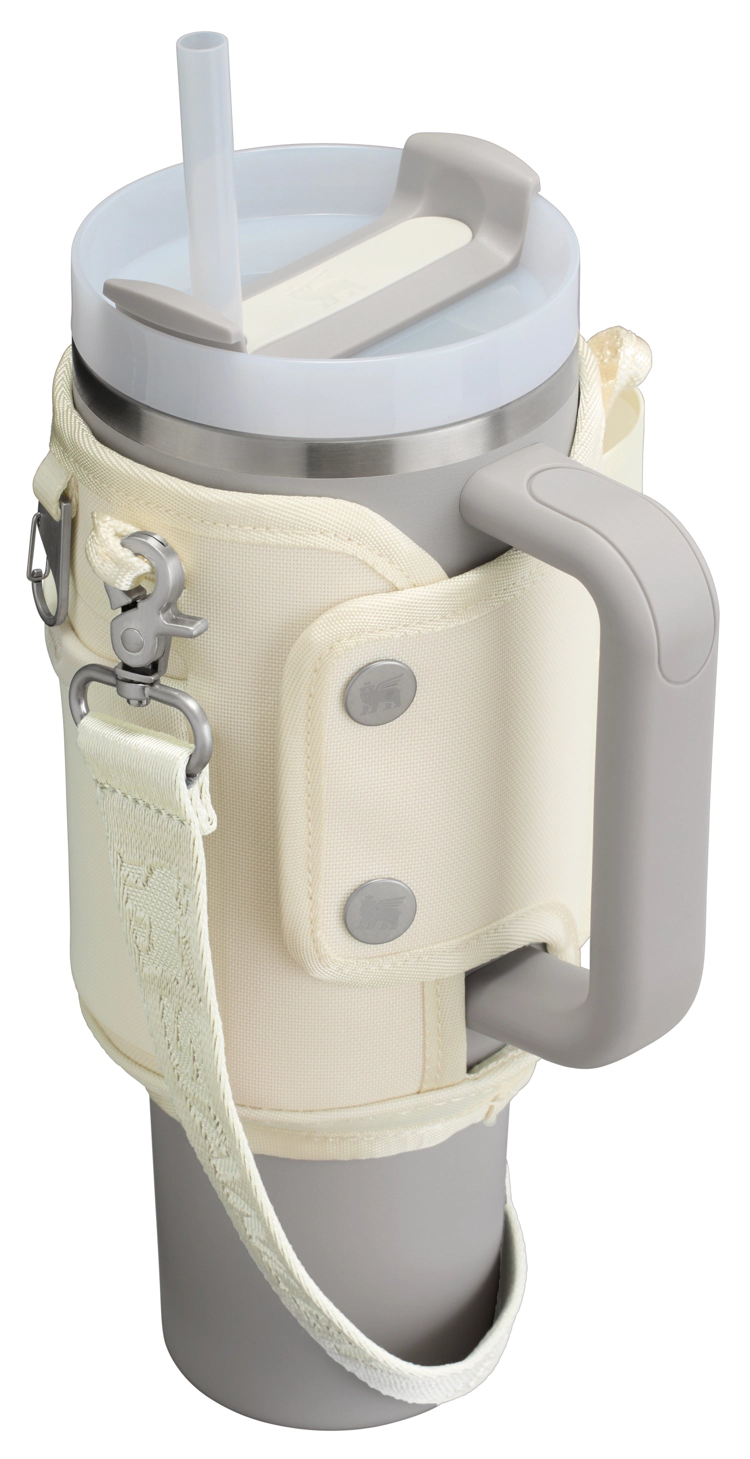 Beige Stanley All-Day Quencher Carry-All 1.18l, vielseitige Trinkflasche für den täglichen Gebrauch, perfekt für aktive Lebensstile und unterwegs.