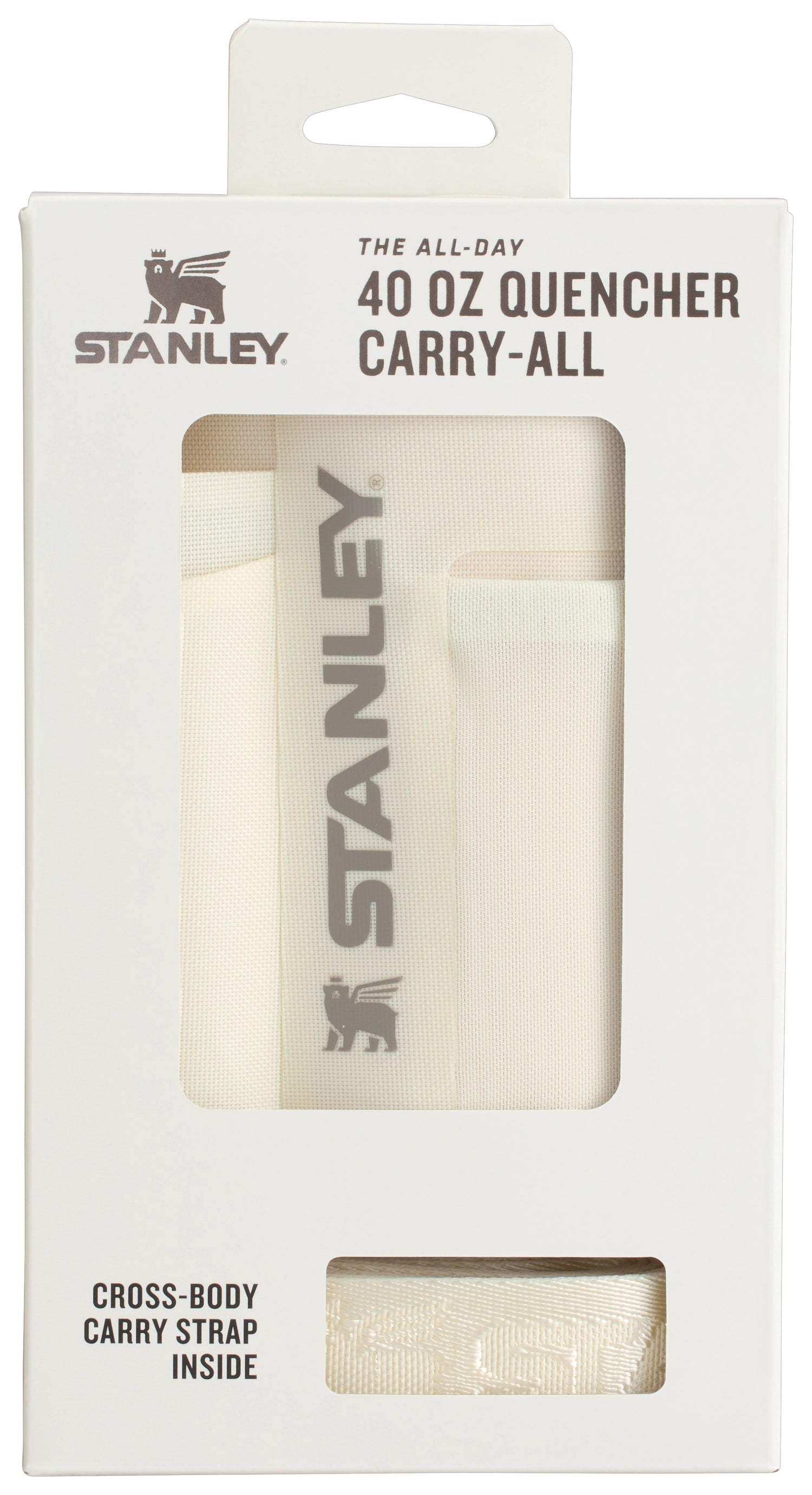 Beige Stanley All-Day Quencher Carry-All 1.18l, praktische und elegante Trinkflasche für den täglichen Gebrauch und Outdoor-Aktivitäten.
