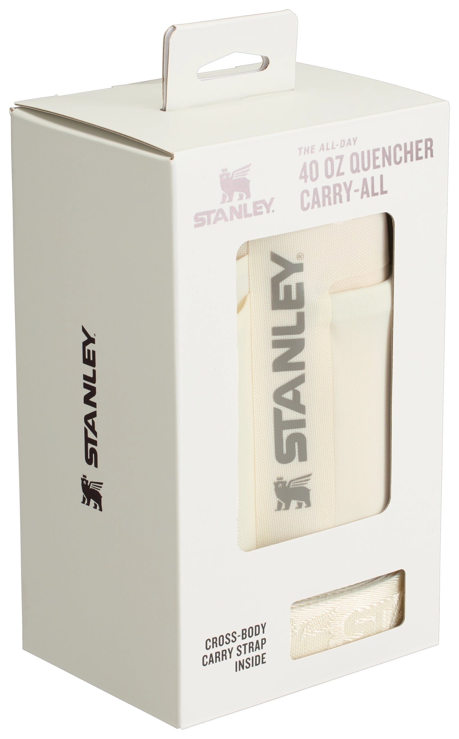 Beige Stanley All-Day Quencher Carry-All 1.18l, stilvolle und funktionale Flasche für Hydration unterwegs, ideal für Abenteuer und Alltag.