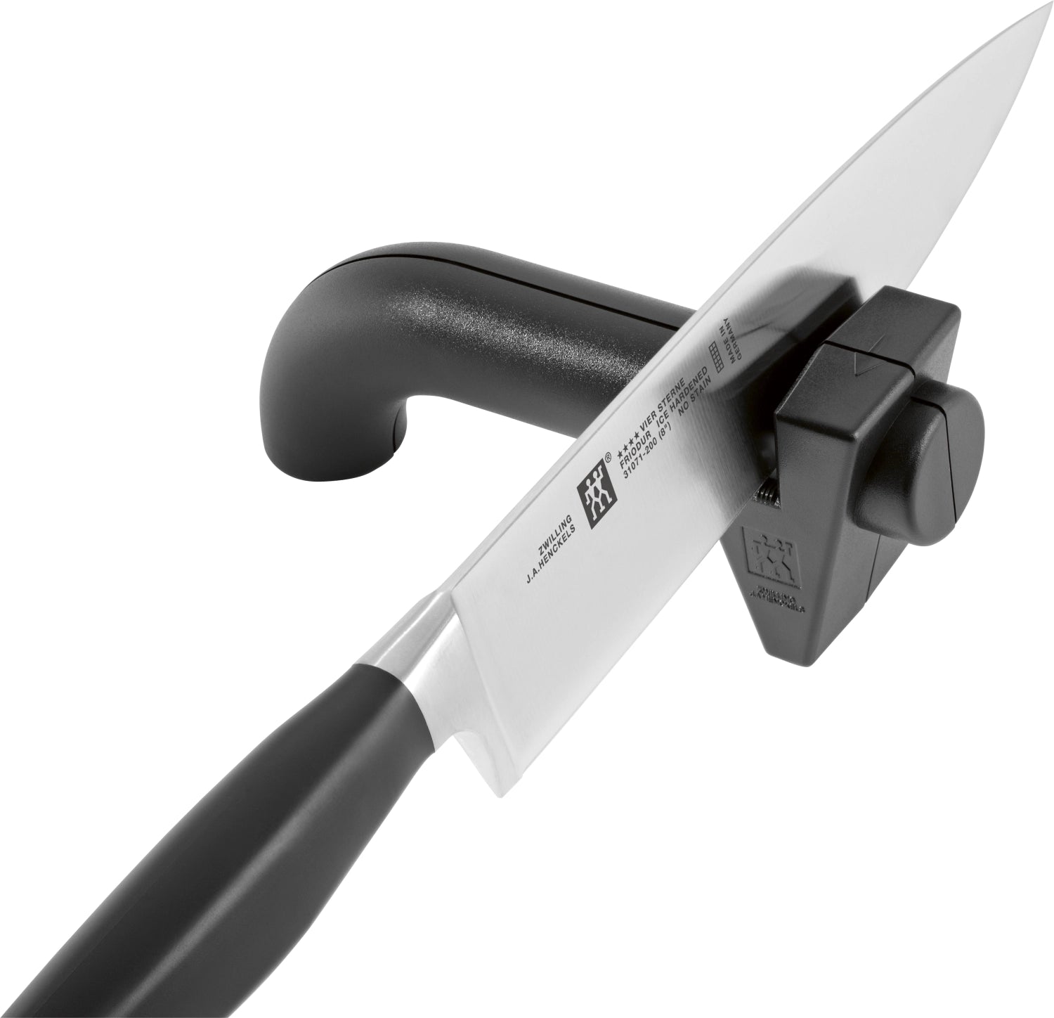 TWINSHARP Messerschärfer in stilvollem Schwarz, 170 mm, ideal für präzises Schärfen von Messern in der Küche.