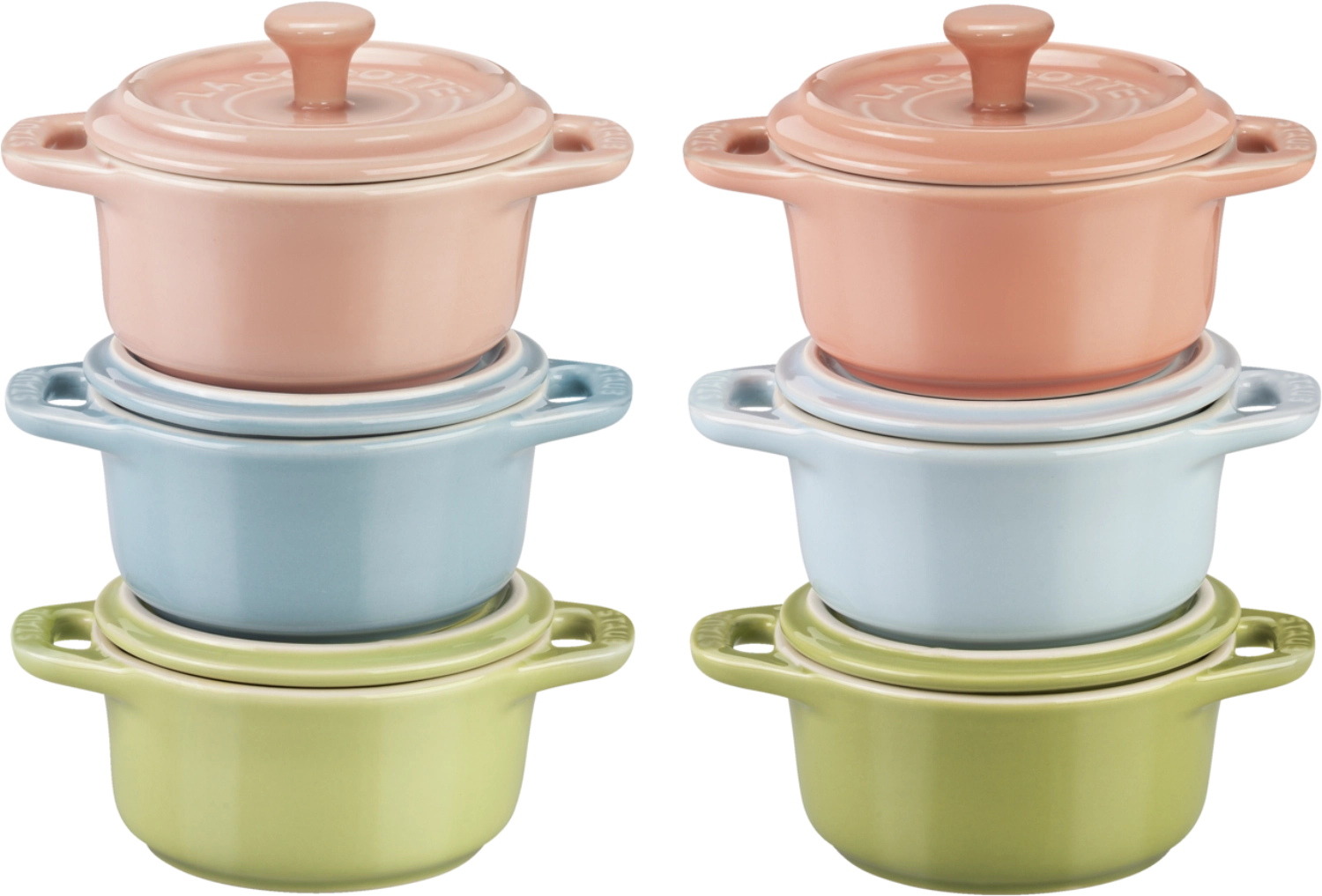 Hochwertiges 6-teiliges Mini Cocotte Set von Staub, ideal für kreative Kochideen und stilvolles Servieren von Beilagen und Snacks.