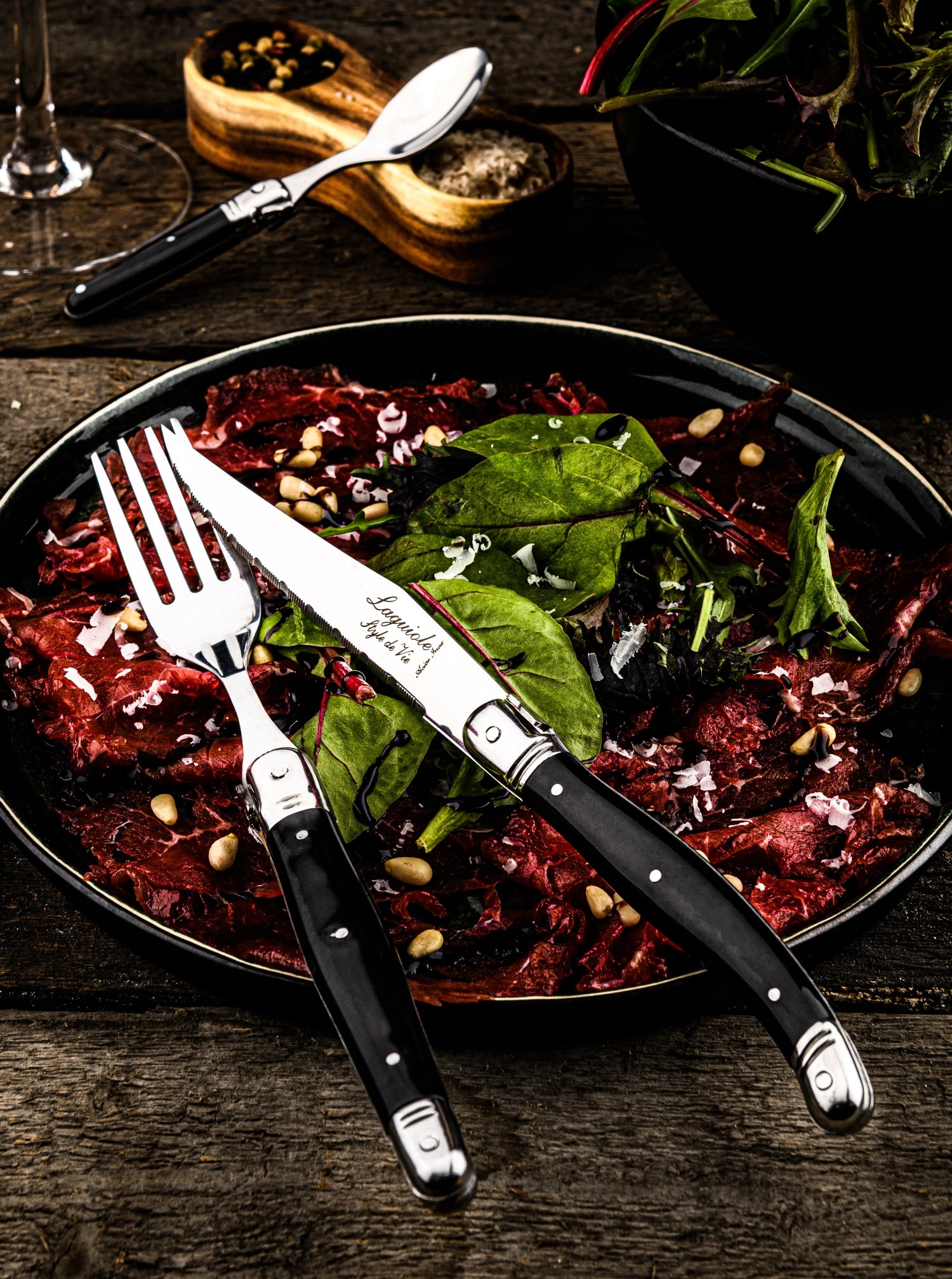 Laguiole Premium Line steak knife black 1.8mm black