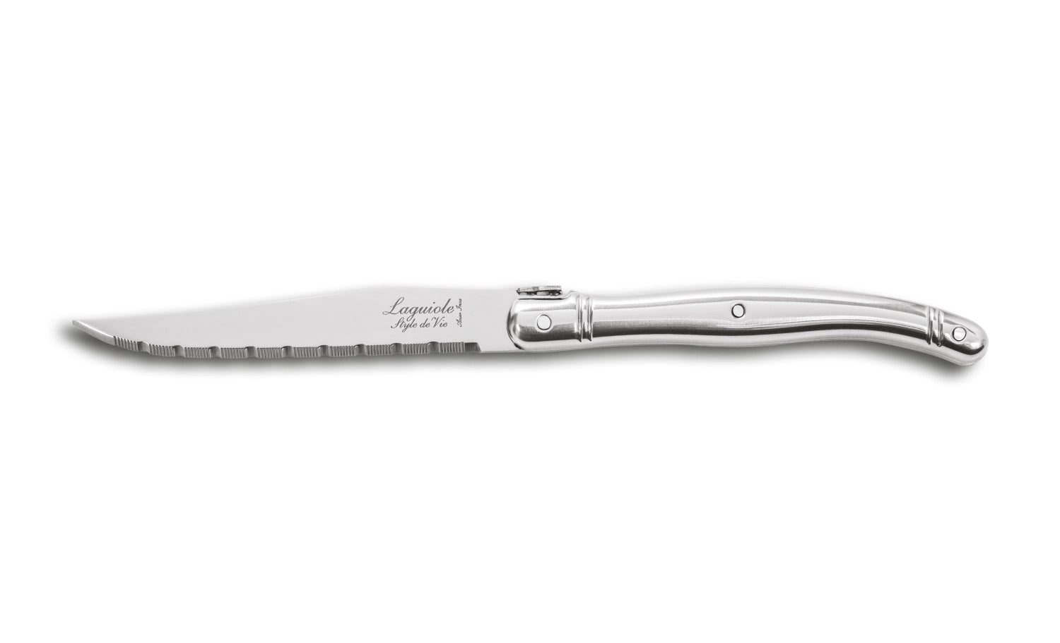 Hochwertiges Laguiole Steakmesser aus 1.8mm rostfreiem Stahl, perfekt für feine Steaks und elegante Tischdekoration.