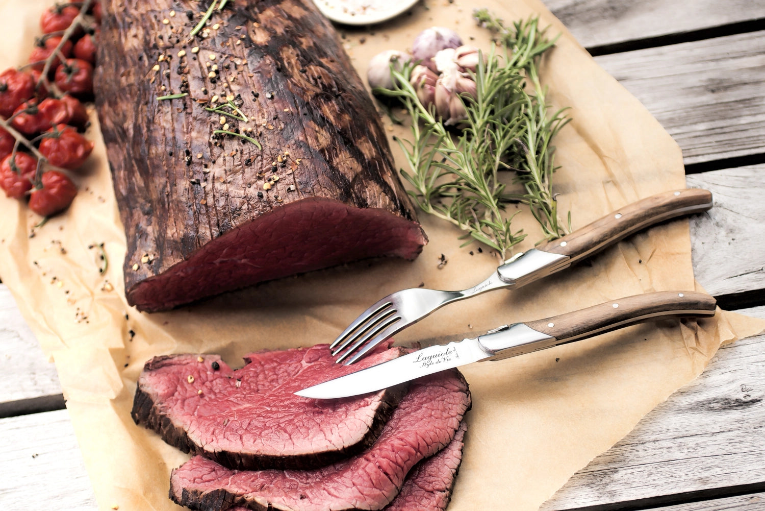 Laguiole Luxury Line Steakmesser Olivenholz