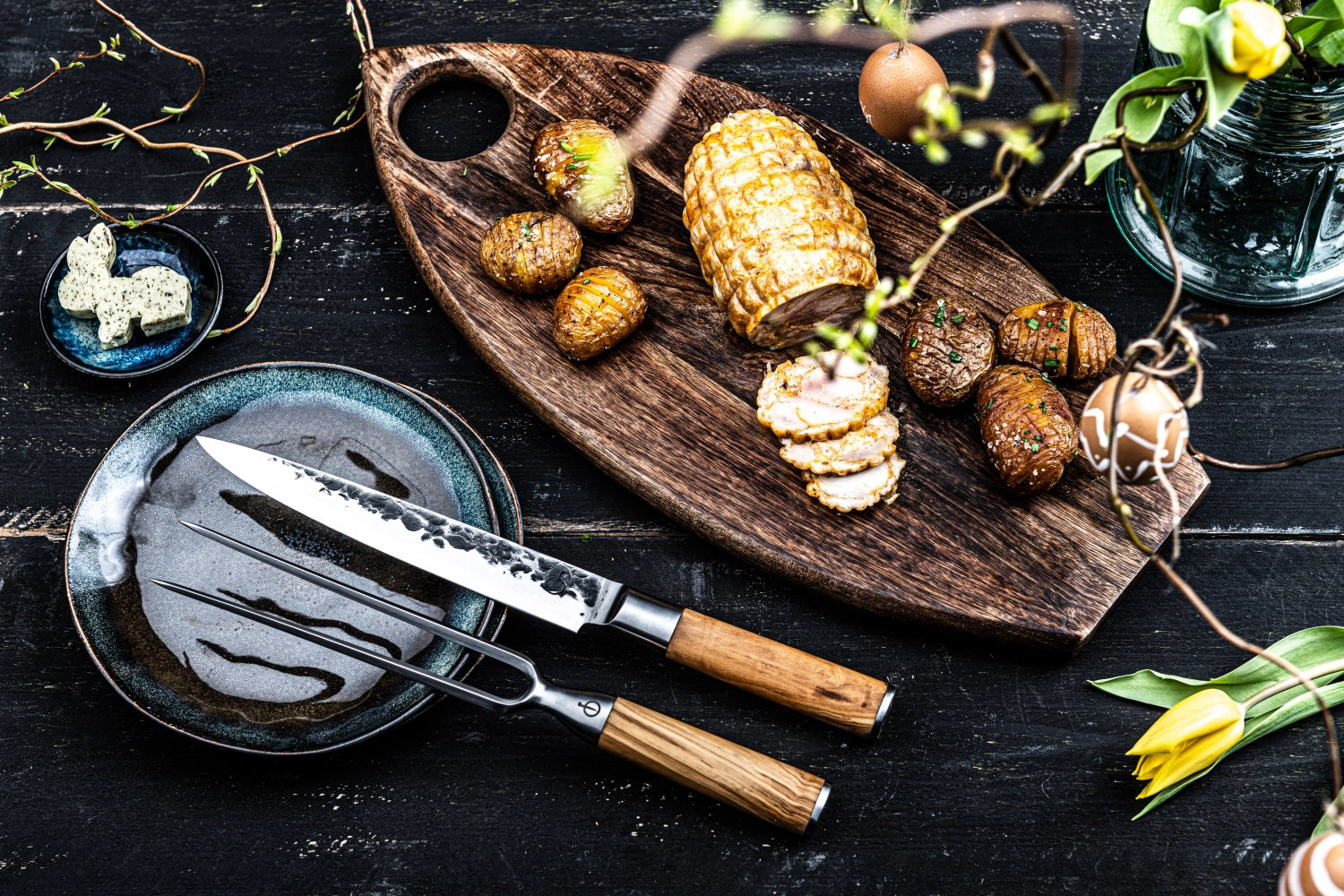 Elegantes 20 cm Fleischmesser aus der Olive-Serie von Forged, perfekt für präzise Schnitte und angenehmes Handling.