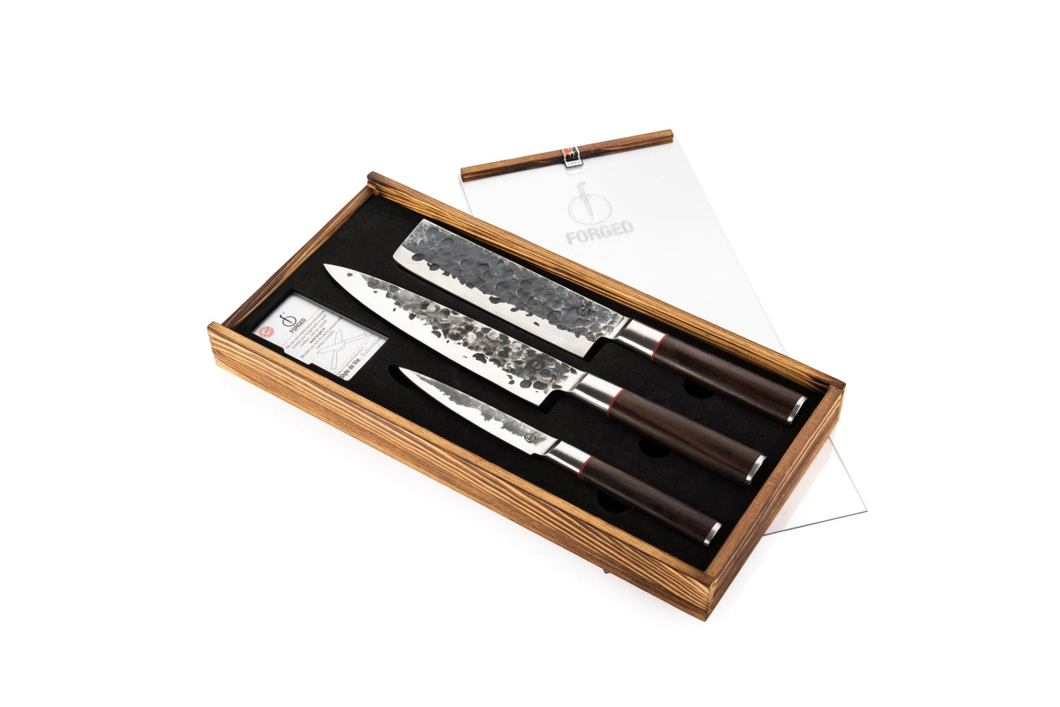 3tlg. Sebra Messerset in Gelb präsentiert im Onlineshop von KAQTU Design AG. Küchenhelfer ist von Forged