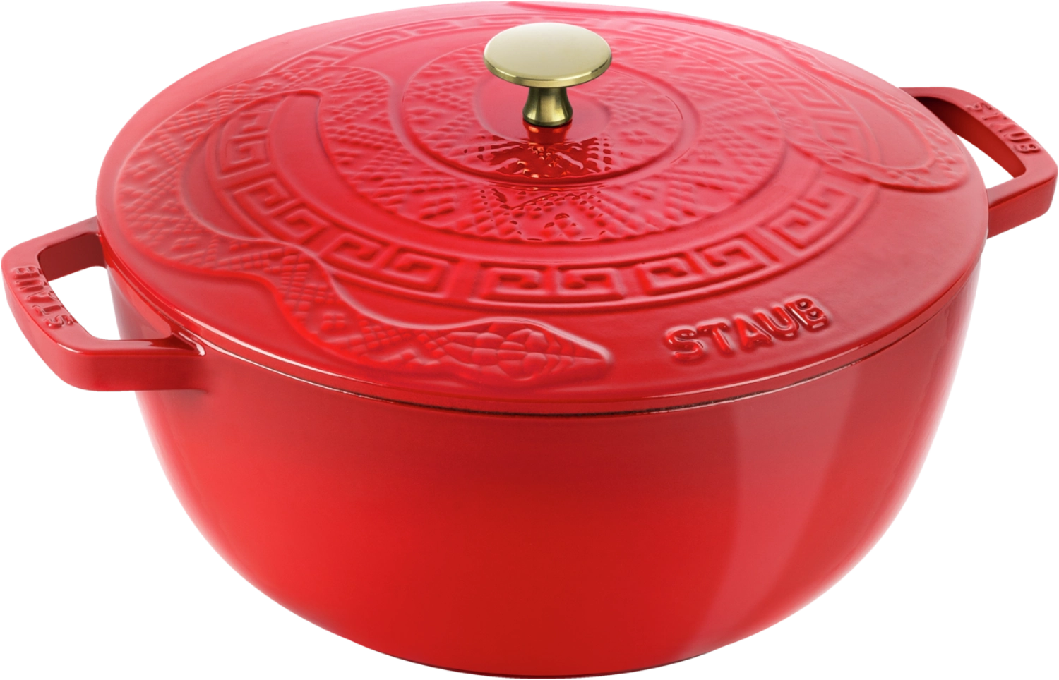 La Marmite Year of the Snake Kirsch-Rot 26cm in Rot präsentiert im Onlineshop von KAQTU Design AG. Pfanne/Topf ist von Staub