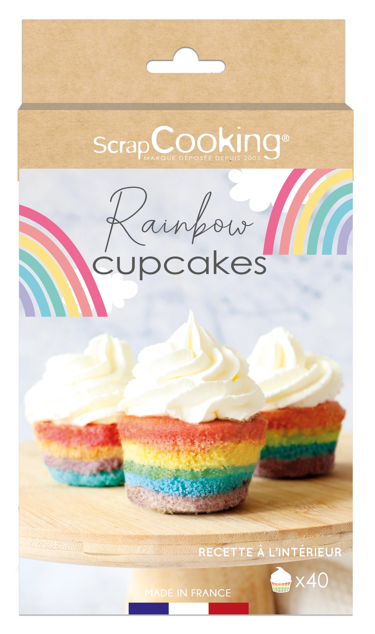 Buntes 4er Set Backpulver in Regenbogenfarben von Scrap Cooking – perfekt für kreative Backprojekte und farbenfrohe Leckereien.