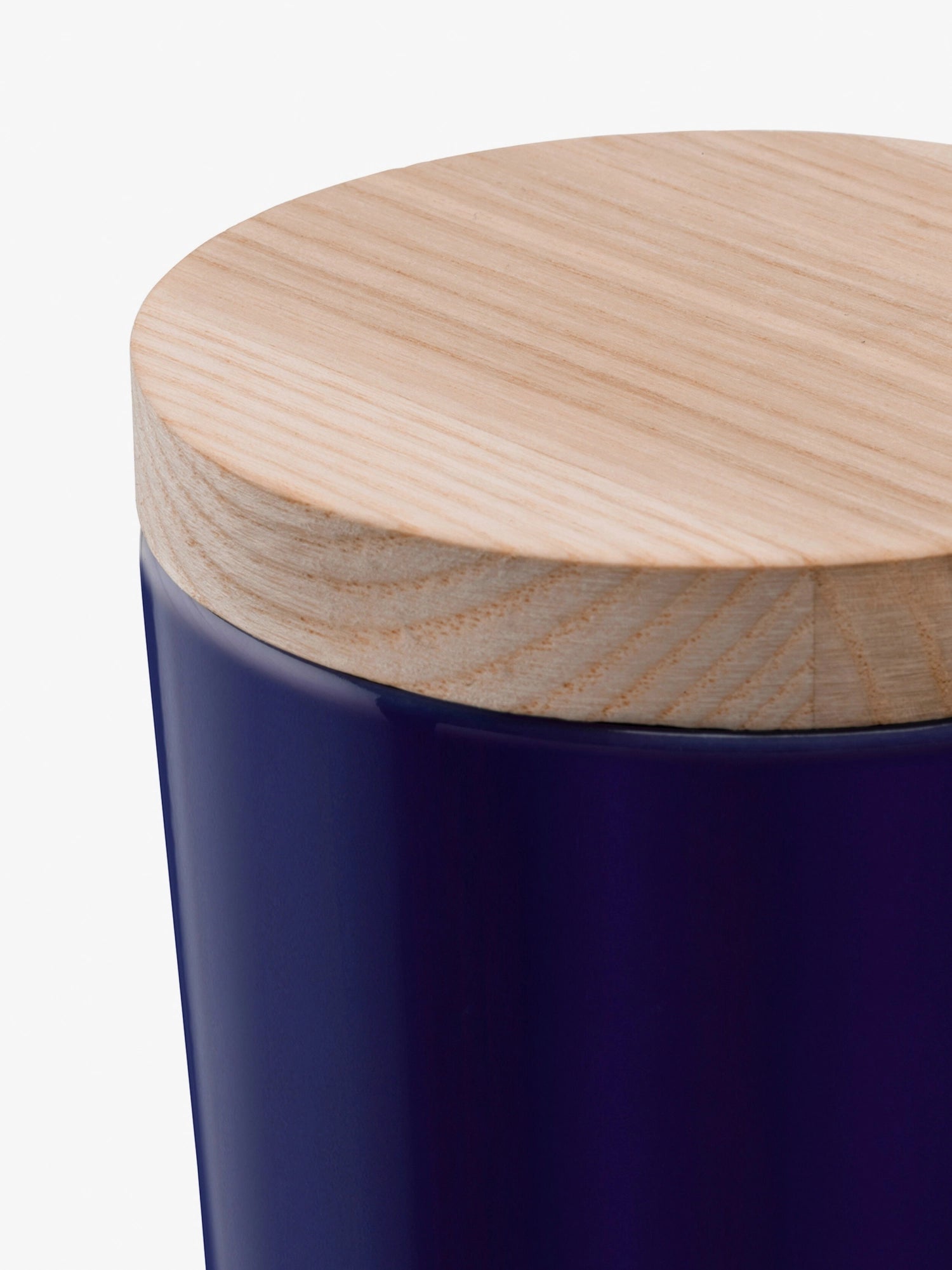 Collective tin H8.5cm with lid cobalt ash