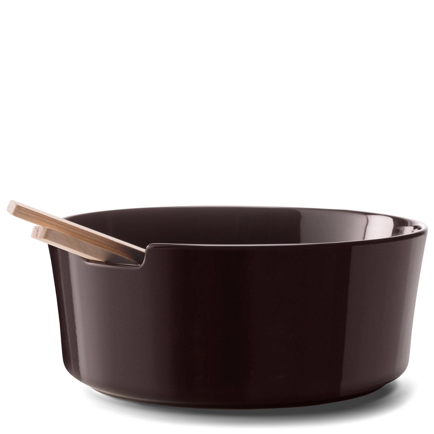 Elegante 26 cm große Salatschale von LSA, gefertigt aus feinem Material, inklusive stilvollem Eschenbesteck in Mocha für besondere Anlässe.