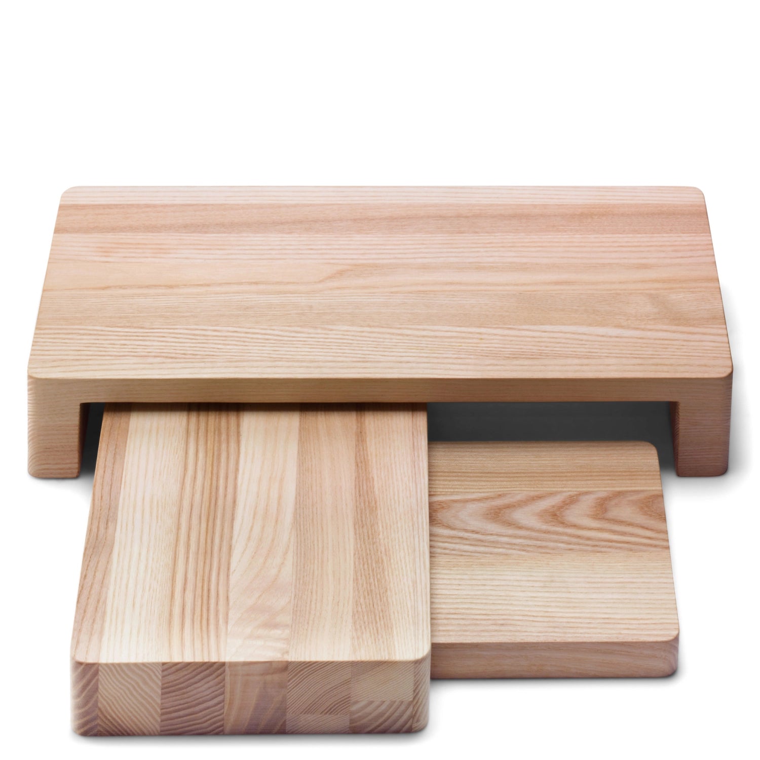 Stilvolles Servierset aus hellem Eschenholz von LSA, perfekt für die stilvolle Anrichtung von Speisen, Maße 38x19x6 cm.