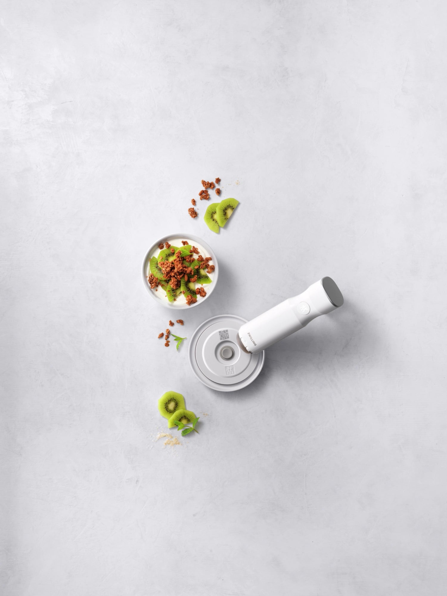 Praktischer Vakuumdeckel in Weiß für 12 cm Fresh & Save Bowls aus langlebigem ABS, perfekt zum luftdichten Aufbewahren von Lebensmitteln.