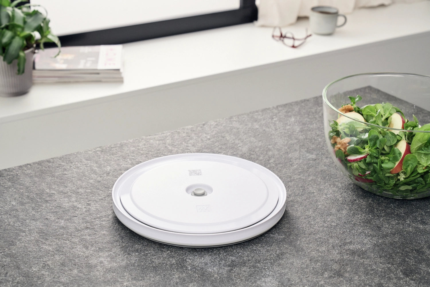 Vakuumdeckel für Fresh & Save Bowls, 24 cm, aus robustem ABS in Weiß, ideal zum Frischhalten von Lebensmitteln und zur Vermeidung von Abfall.