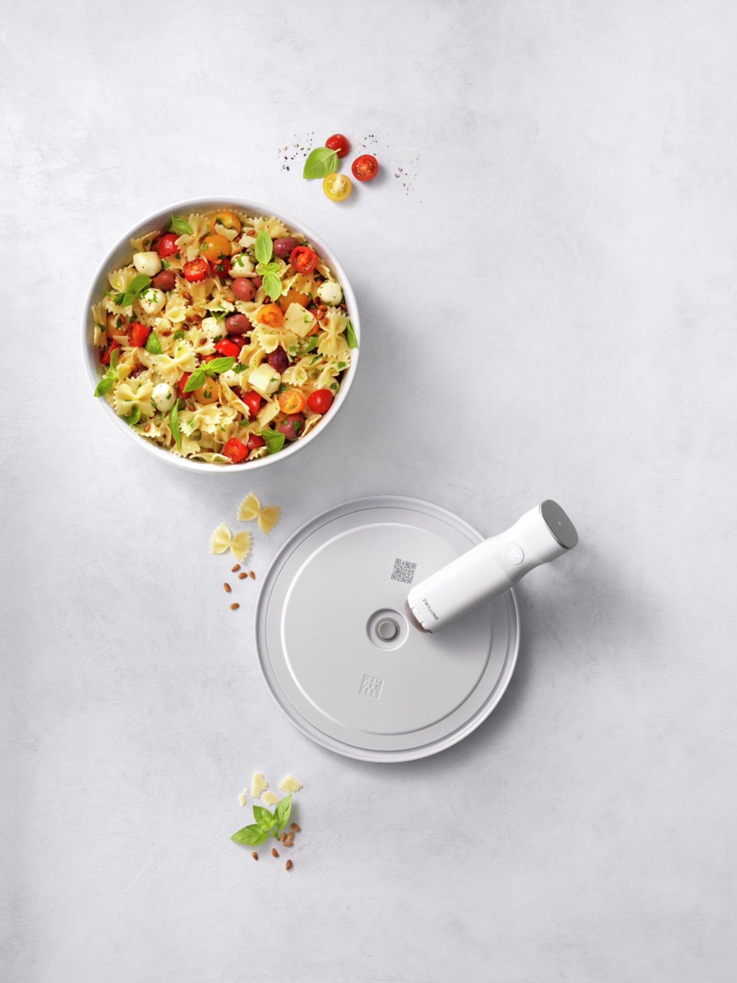 Vakuumdeckel für 24 cm Schalen von Fresh & Save, aus robustem ABS in stilvollem Weiß, ideal zur optimalen Lebensmittelaufbewahrung.