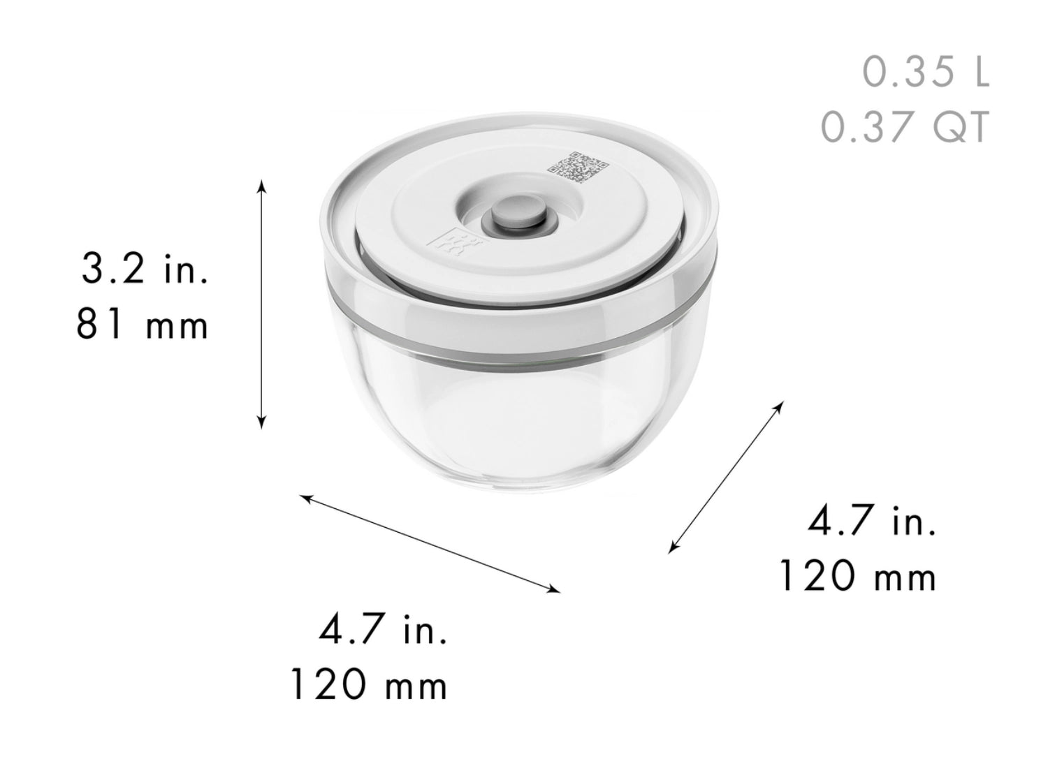 Elegantes 6-teiliges Vakuumschüssel-Set aus Glas von Zwilling, ideal für die luftdichte Lagerung und längere Frische von Lebensmitteln.