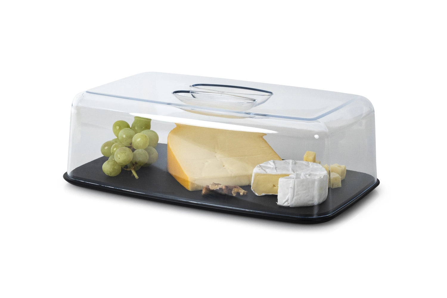 Elegante rechteckige Käseglocke aus Duracore von Continenta, 33.5x20.5x12.5 cm, perfekt für die Aufbewahrung und Präsentation von Käse.