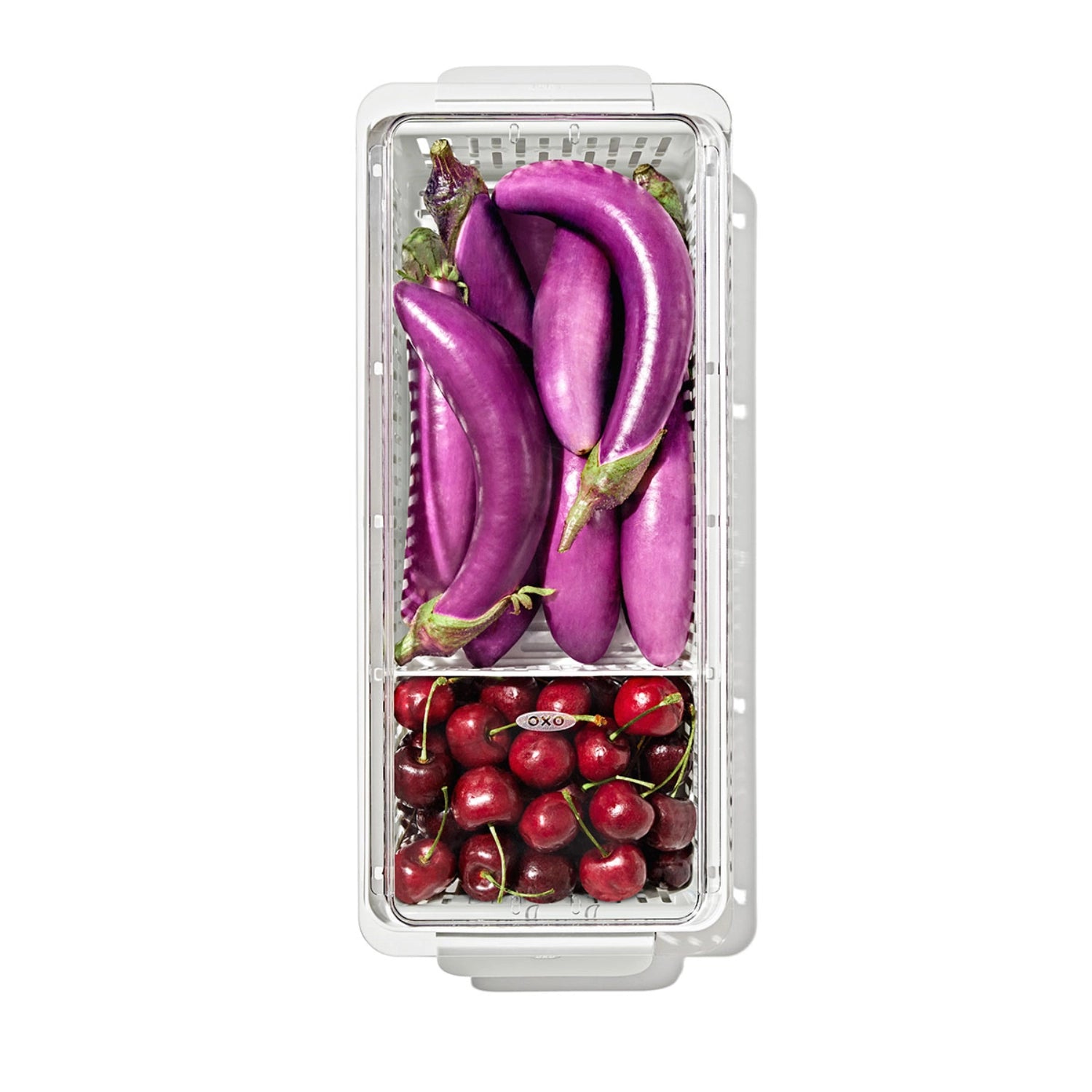 OXO Good Grips Produce Saver Frischhaltebox in länglicher Form, 37.6x15.1x9.1cm, perfekt für die frische Lagerung von Obst und Gemüse.