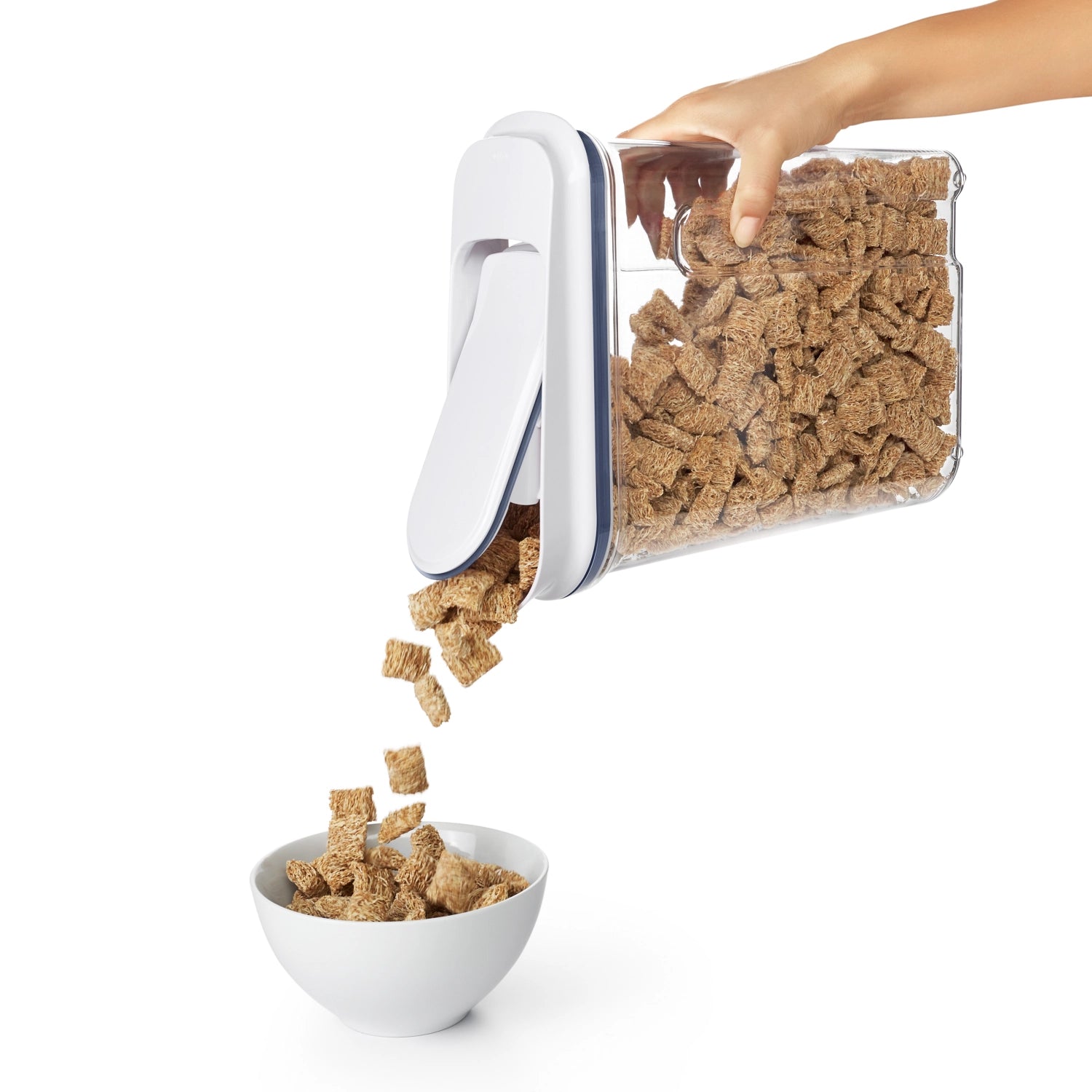 Große OXO Good Grips Pop Müsli Box mit 4,2L Volumen, ideal für die ordentliche Lagerung von Müsli und anderen Snacks, mit benutzerfreundlichem Deckel.