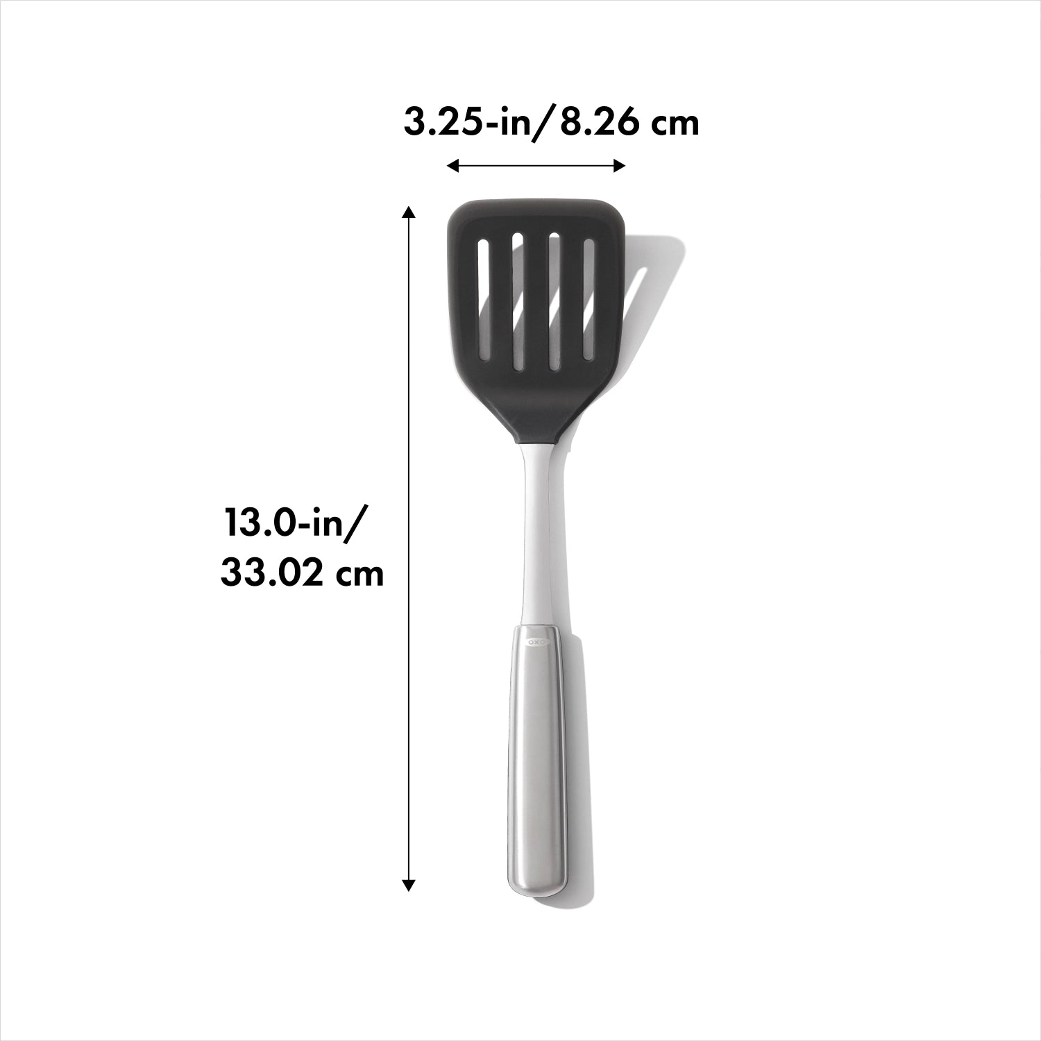 Hochwertiger Silikon-Pfannenwender von OXO, perfekt für empfindliche Oberflächen, mit komfortablem Griff und hitzebeständigem Design.