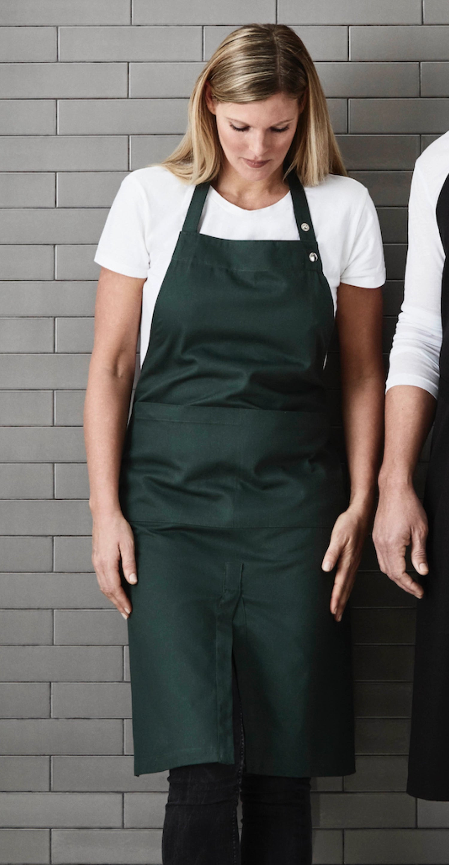 Kochschürze mit Tasche 80x95cm dark green Biobaumwolle