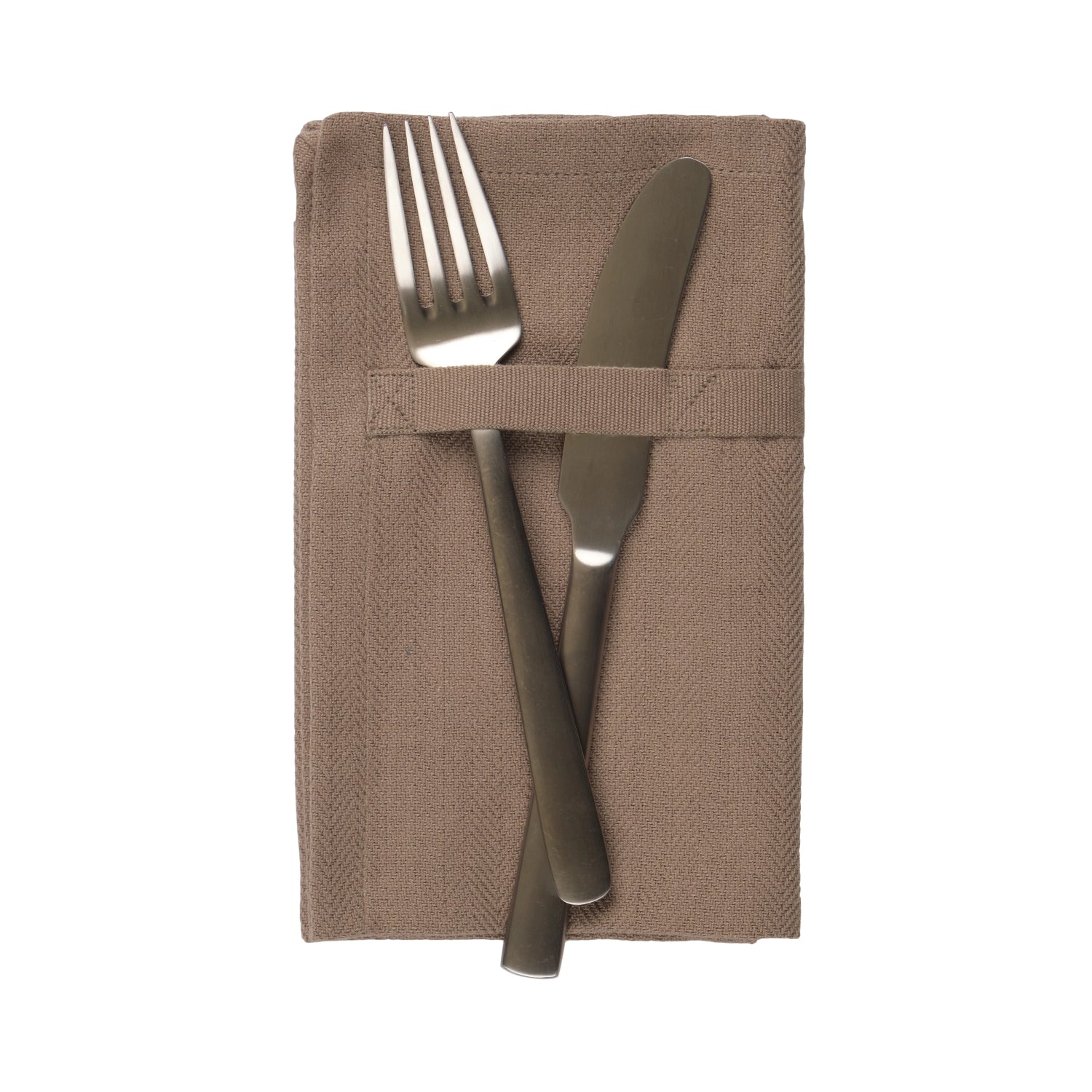 Hochwertiges 4-teiliges Set aus Biobaumwolle in der Farbe clay, ideal für festliche Tischdekorationen und umweltbewusste Gastgeber.