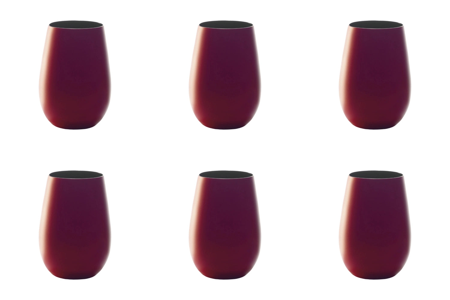 Stölzle 6er Set Elements Becher in Rot/Schwarz, 465ml, stilvolle Trinkgläser für jeden Anlass, ideal für Getränke und gesellige Runden.