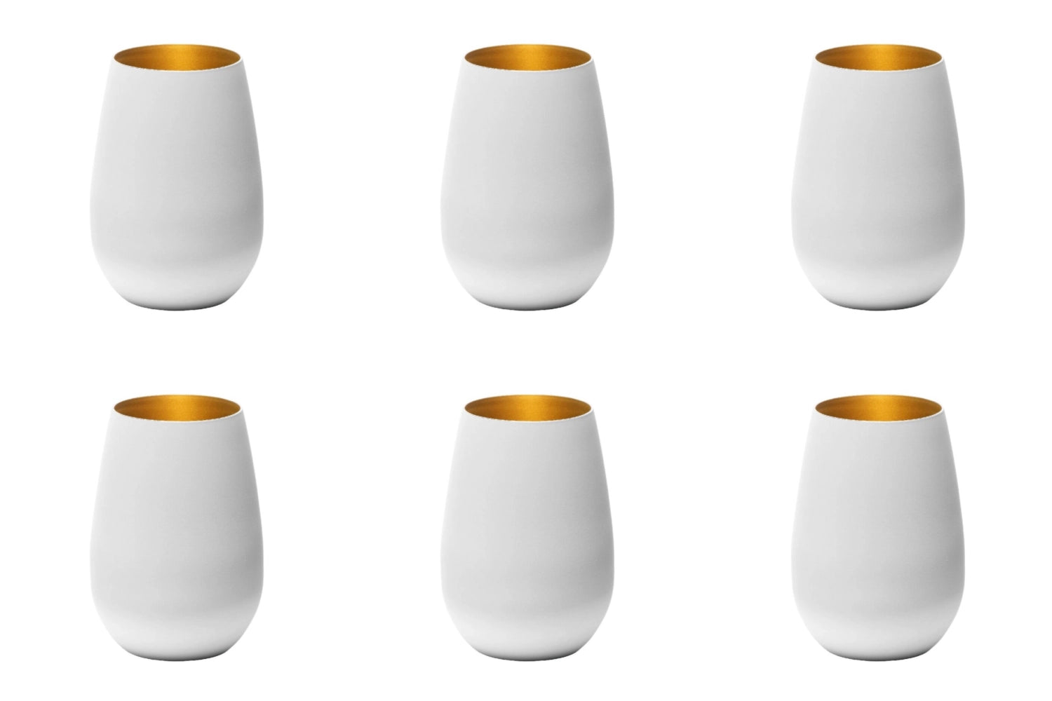 Stilvolles 6er Set Becher von Stölzle in Weiß und Bronze, perfekt für jeden Anlass. Hochwertige Verarbeitung und zeitgemäßes Design für Genuss.