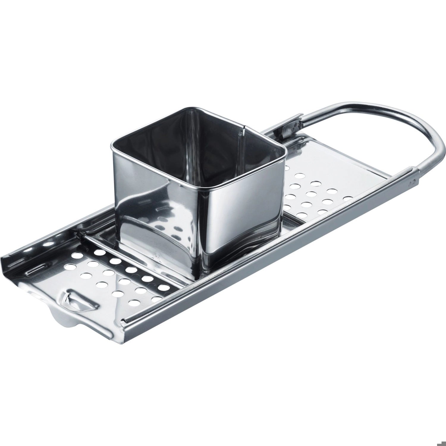 Knöpfle Inox Spätzlehobel von Westmark, ideal zum einfachen und schnellen Reiben von Spätzle und anderen Teigwaren, aus hochwertigem Edelstahl.