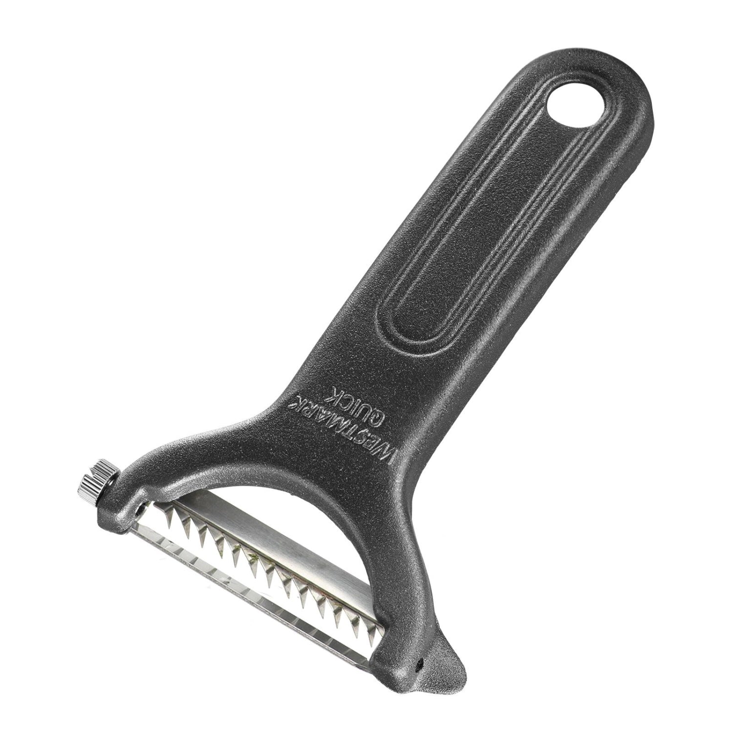 Schwarzer Julienne-Schneider von Westmark in der Black Edition, ideal zum präzisen Schneiden von Gemüse in feine Streifen.