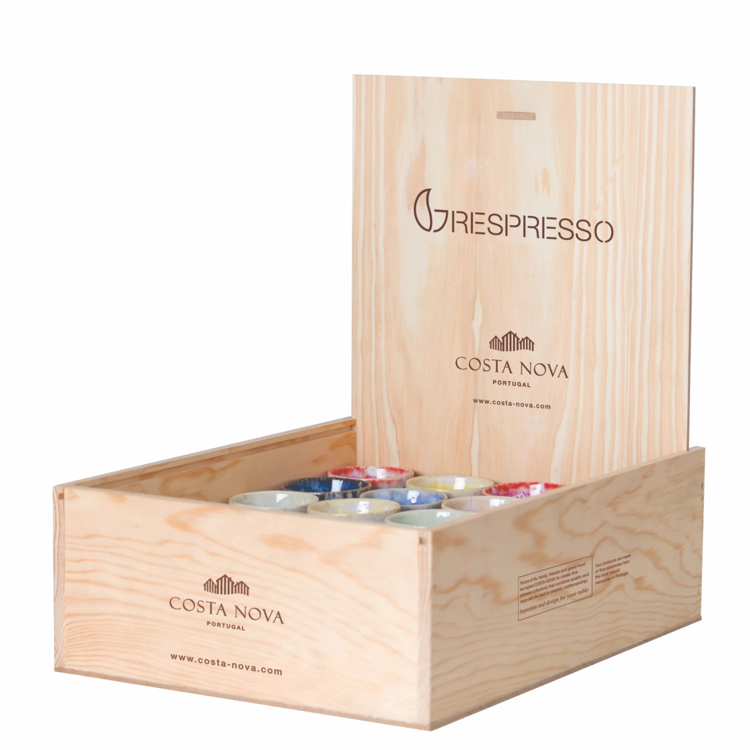 40er Set Grespresso Holzgeschenkbox Espressotasse 70ml multi in Mehrfarbig präsentiert im Onlineshop von KAQTU Design AG. Tasse ist von Costa Nova