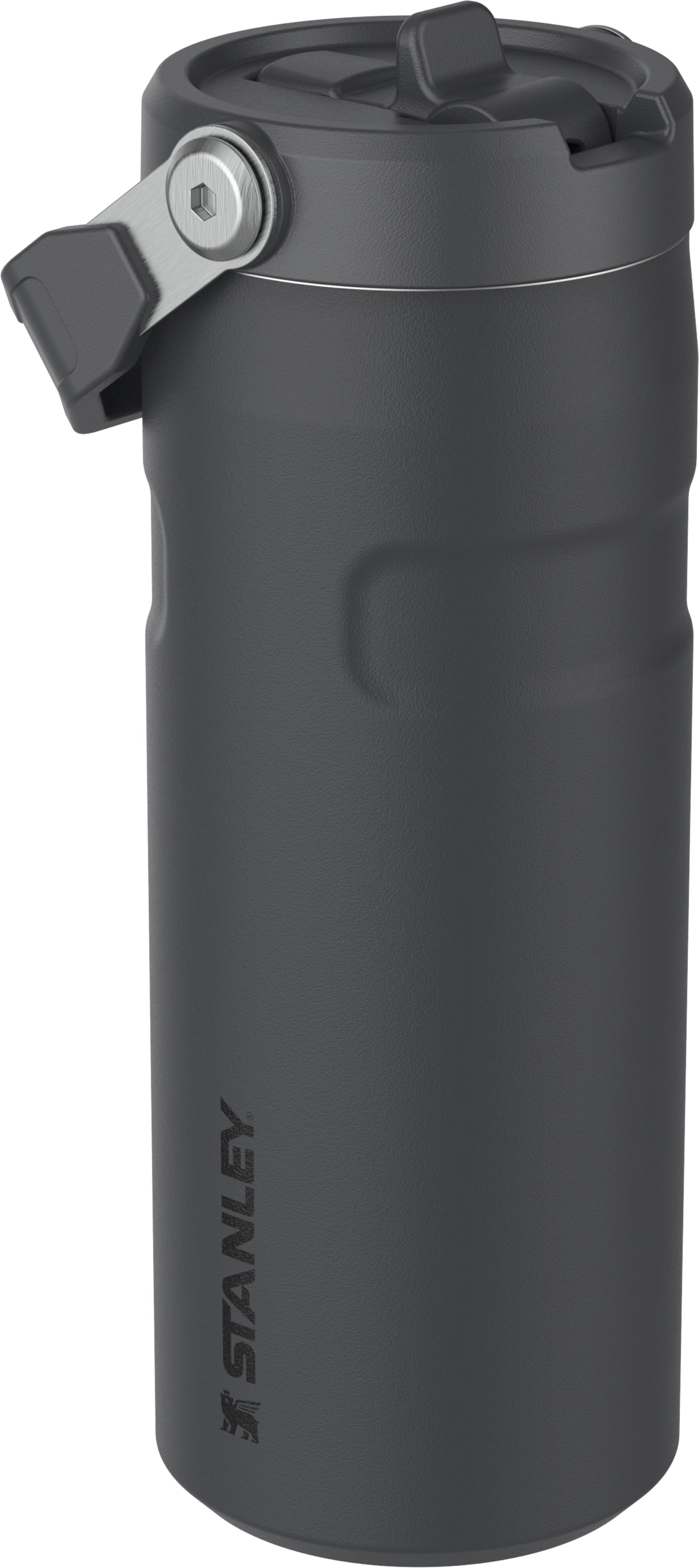 Stylische Stanley IceFlow Flip Straw Flasche in Schwarz (0.47l) – ideal für unterwegs, mit praktischem Flip-Deckel und robustem Design.