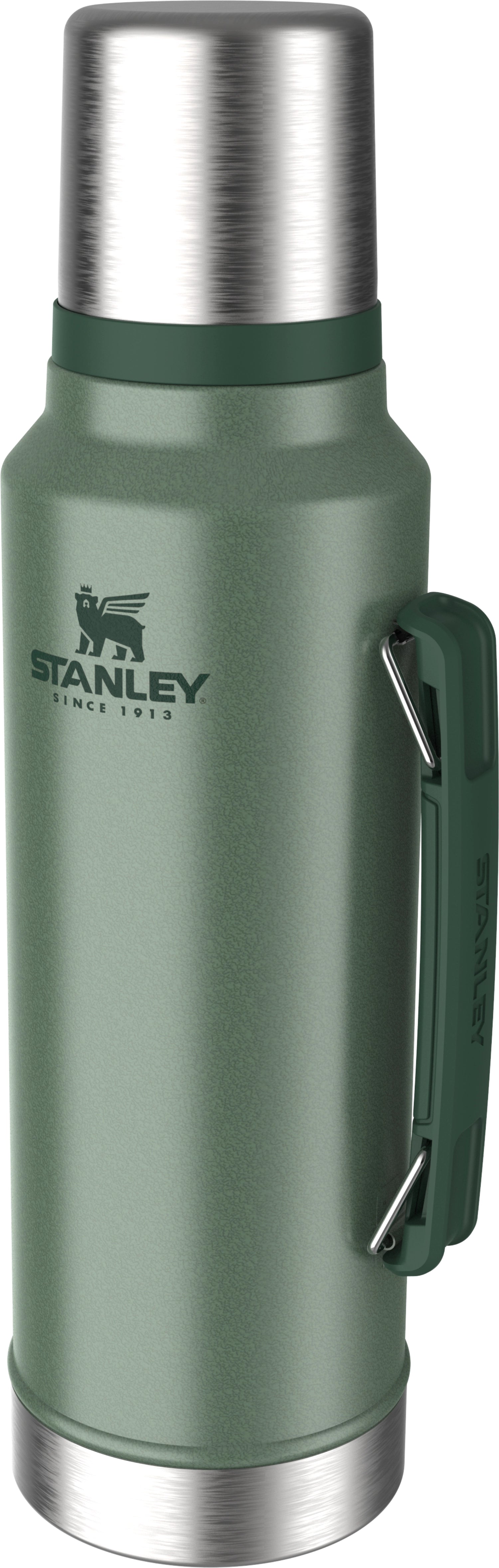 Die Stanley Legendary Classic Flasche 1.4l in Hammertone Green vereint Funktionalität und Design für alle Abenteuer im Freien.