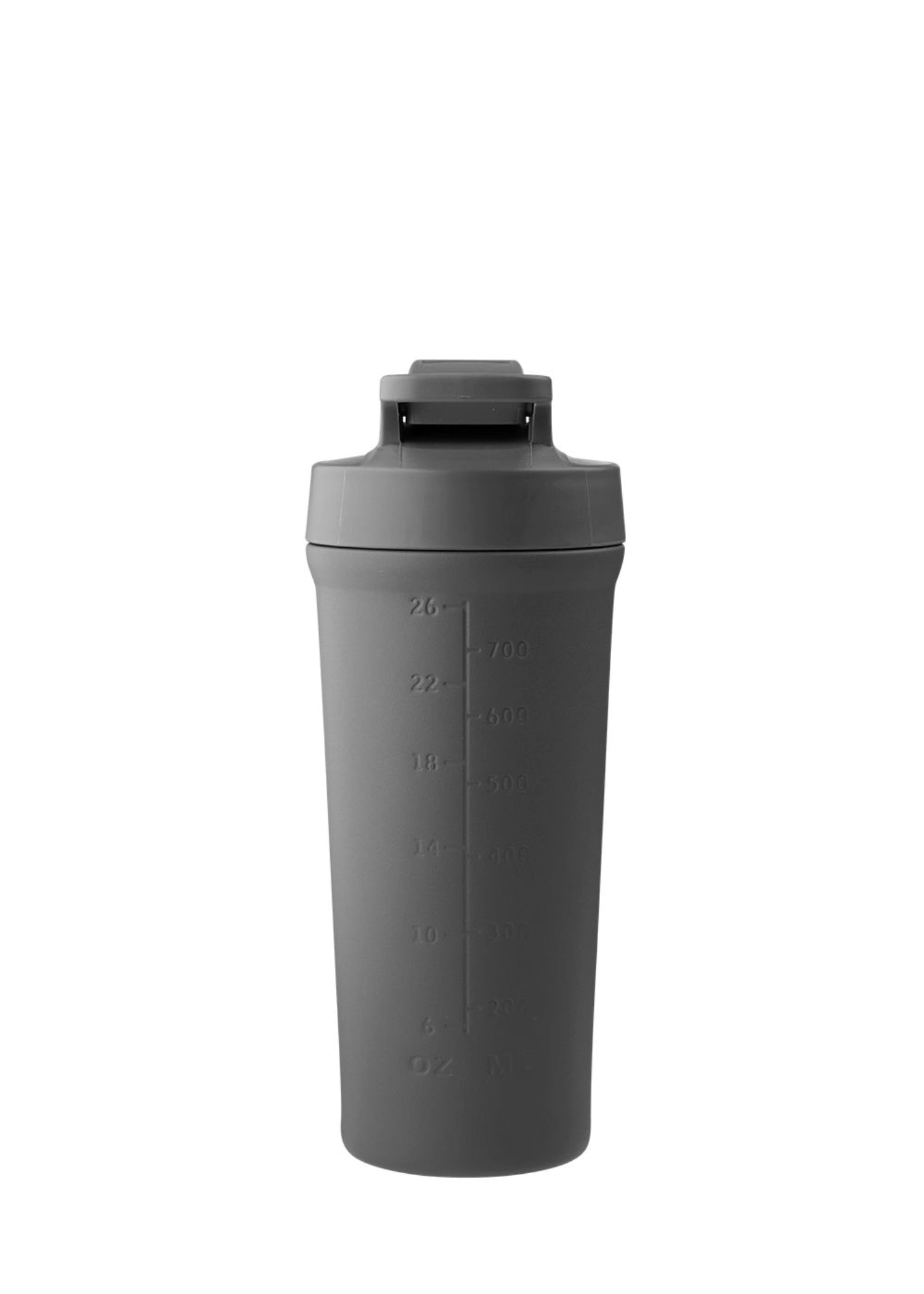 Stylische 750ml Shaker Bottle in Dunkelgrau von AYA&IDA, ideal für Fitness und unterwegs. Perfekt für Smoothies und Proteinshakes.