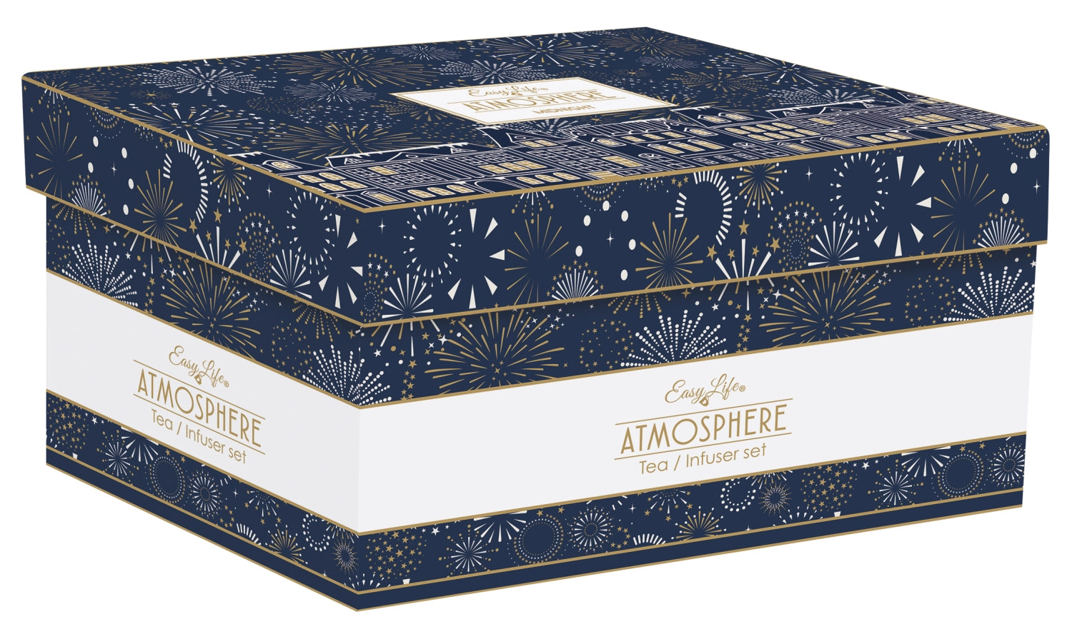 Stilvolles Midnight Teeset bestehend aus einer 600ml Teekanne und zwei eleganten Porzellantassen in Blau, ideal für entspannte Teemomente.