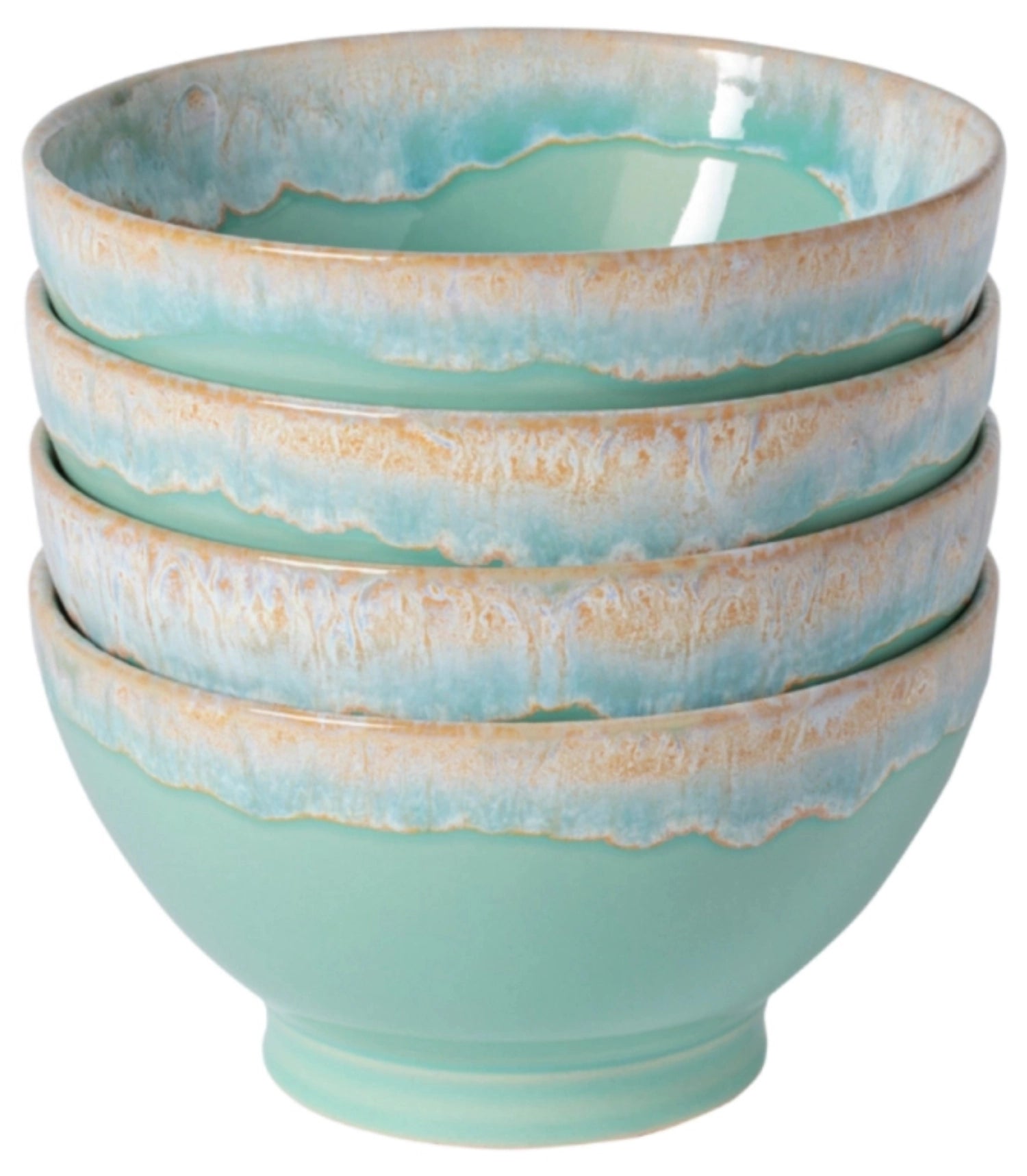4er Set Latte Bowls Schale 550ml D14.5cm H8cm aqua in Blau präsentiert im Onlineshop von KAQTU Design AG. Schale ist von Costa Nova