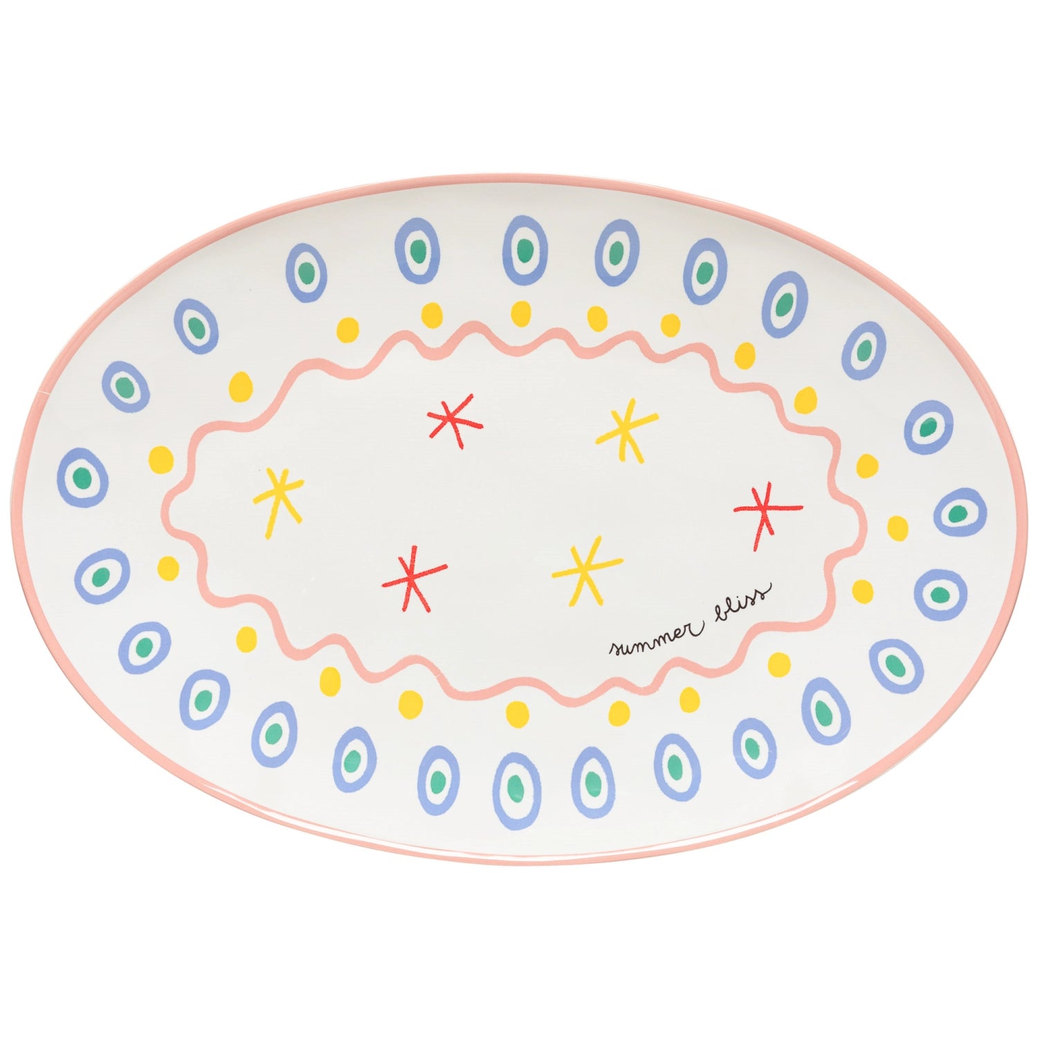 Summer Bliss Teller oval 45x31.1cm H4.1cm in Mehrfarbig präsentiert im Onlineshop von KAQTU Design AG. Teller ist von Costa Nova