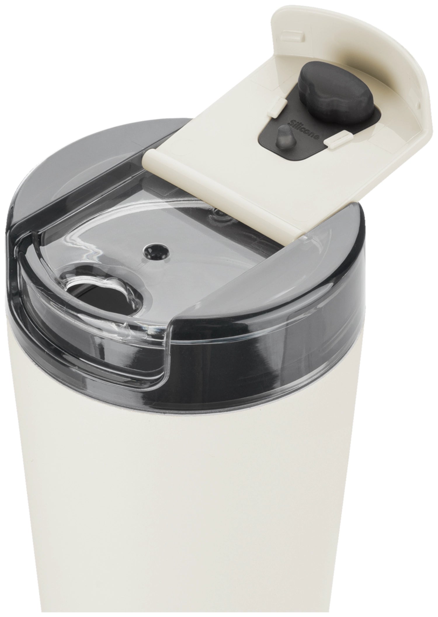 Stylischer Thermobecher in sanftem Creme, 480ml, perfekt für die Mitnahme von Getränken, hält sie heiß oder kalt, ideal für unterwegs.