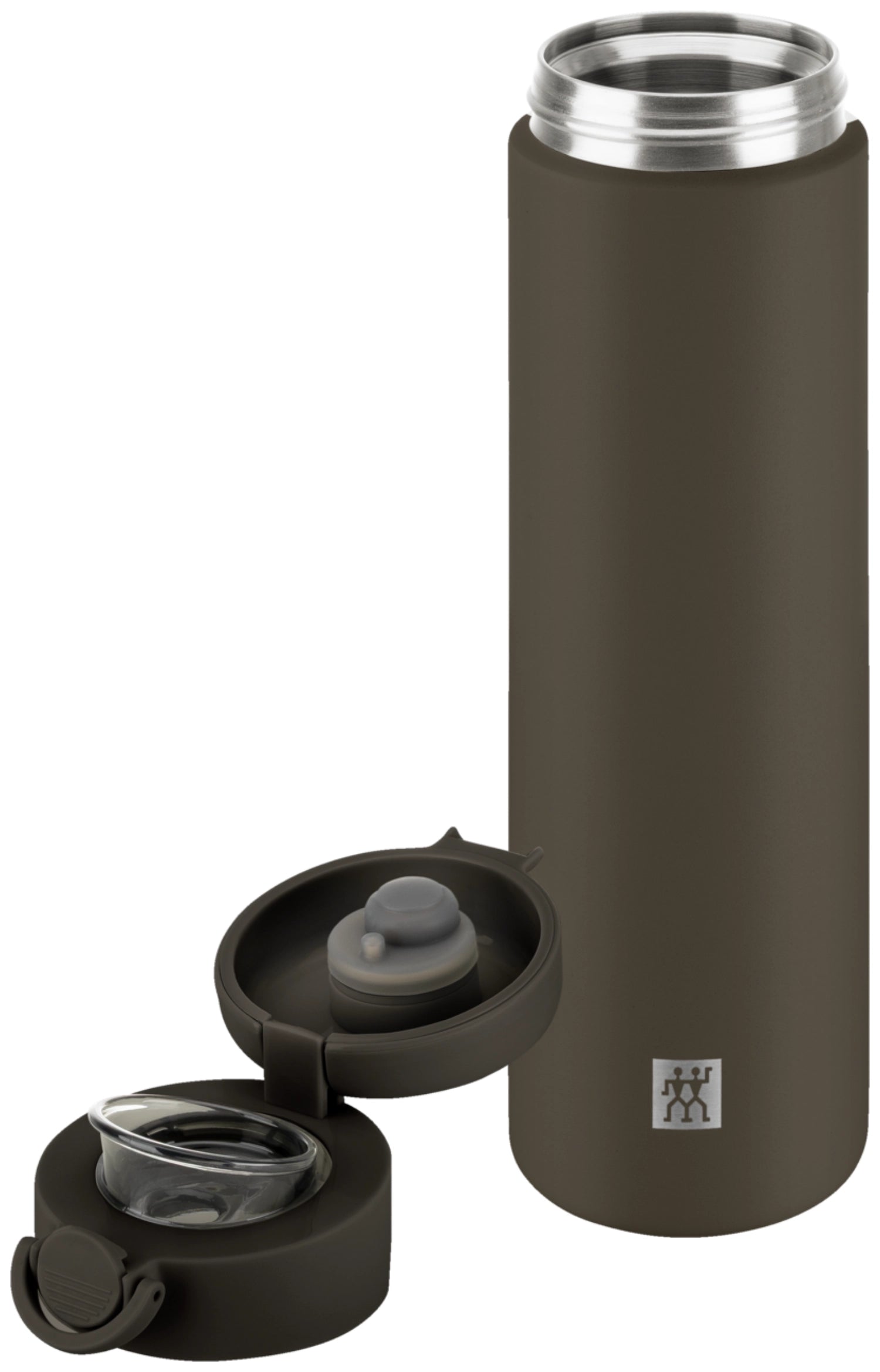 Elegante 500ml Thermoflasche in Grau-Mokka von Zwilling, ideal für heiße und kalte Getränke, perfekt für unterwegs.