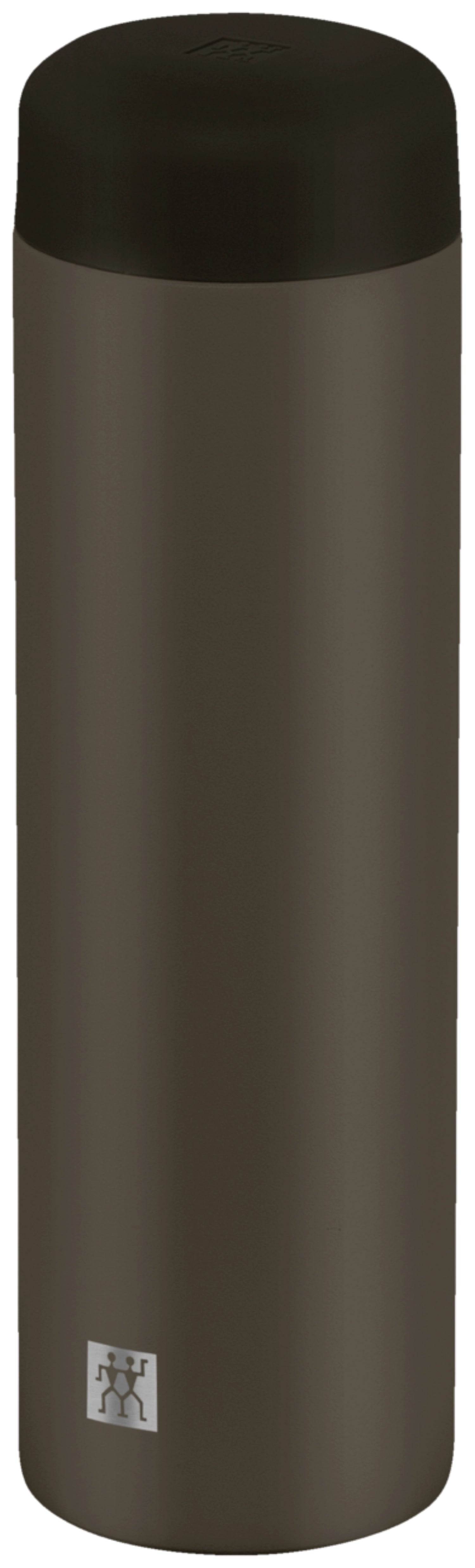 Elegante 500ml Thermoflasche in Grau-Mokka von Zwilling, perfekt für heiße und kalte Getränke, ideal für unterwegs und im Büro.