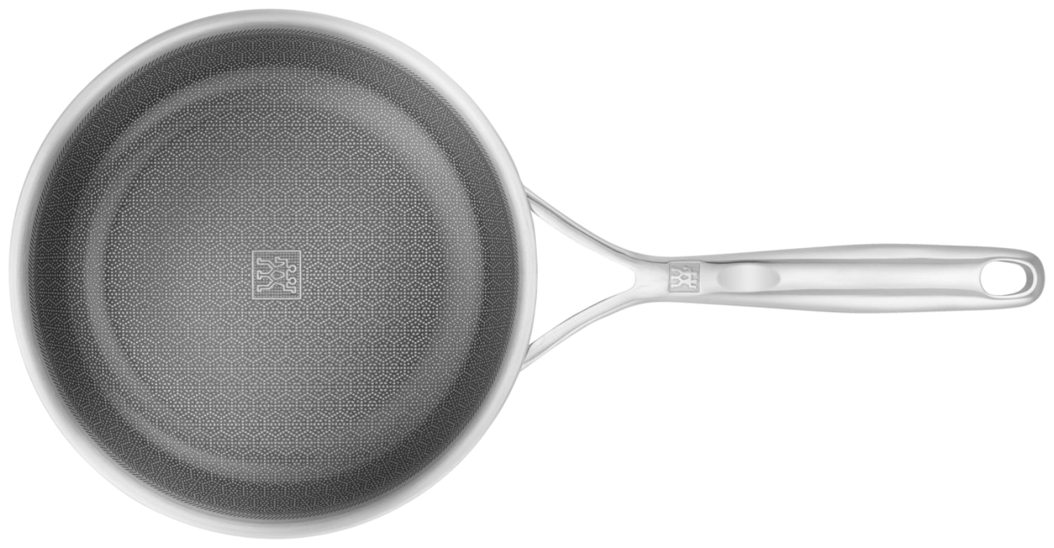 Hochwertige 24 cm Bratpfanne von Zwilling in elegantem Silber, ideal für vielseitige Kochanwendungen und gleichmäßige Wärmeverteilung.